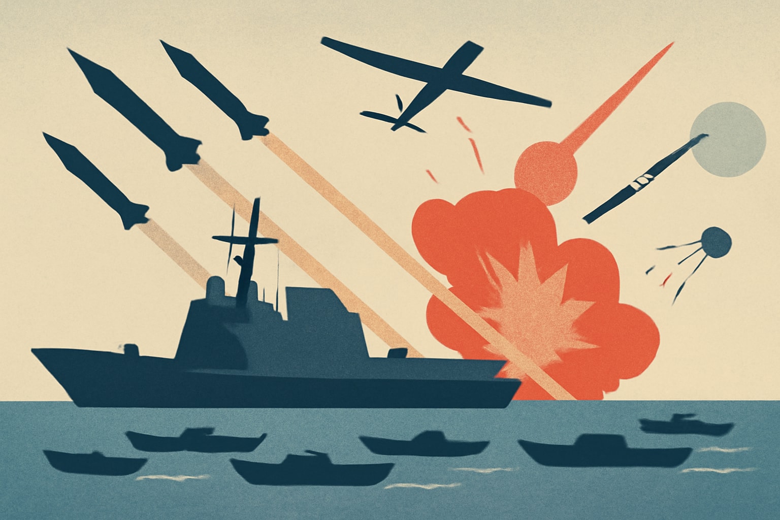 U.S. Military Destroys Six Iranian Boats, Intercepts Missiles and Drones