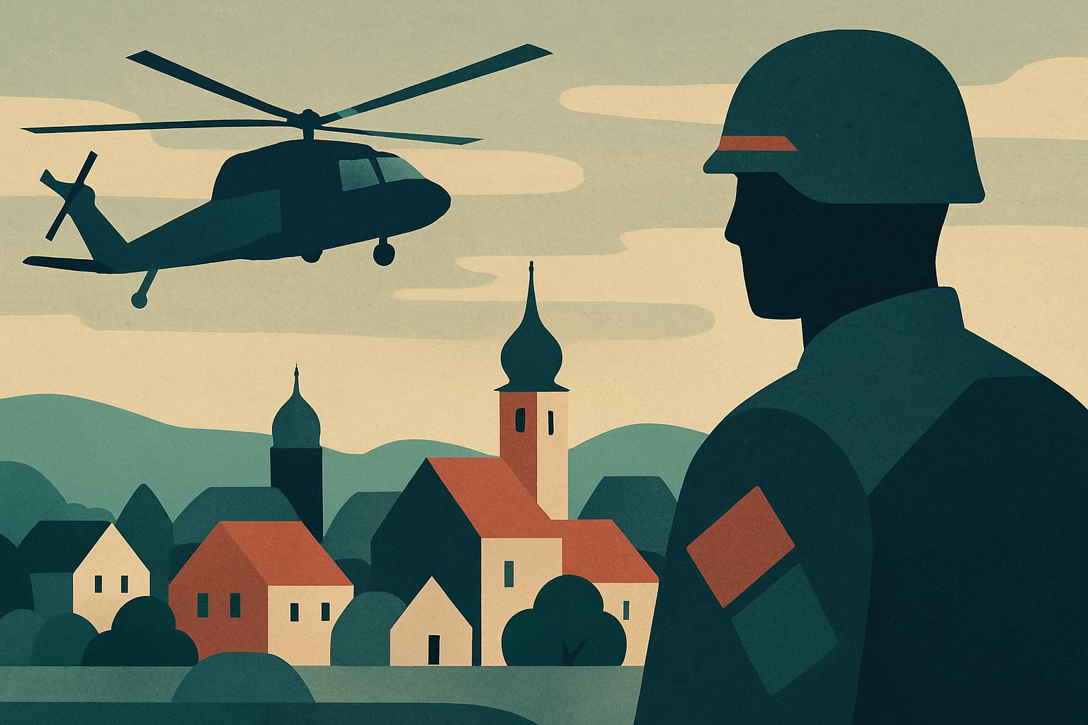 Editorial illustration for: Bavarian Town Faces Changes as U.S. Troops Prepare to Withdraw