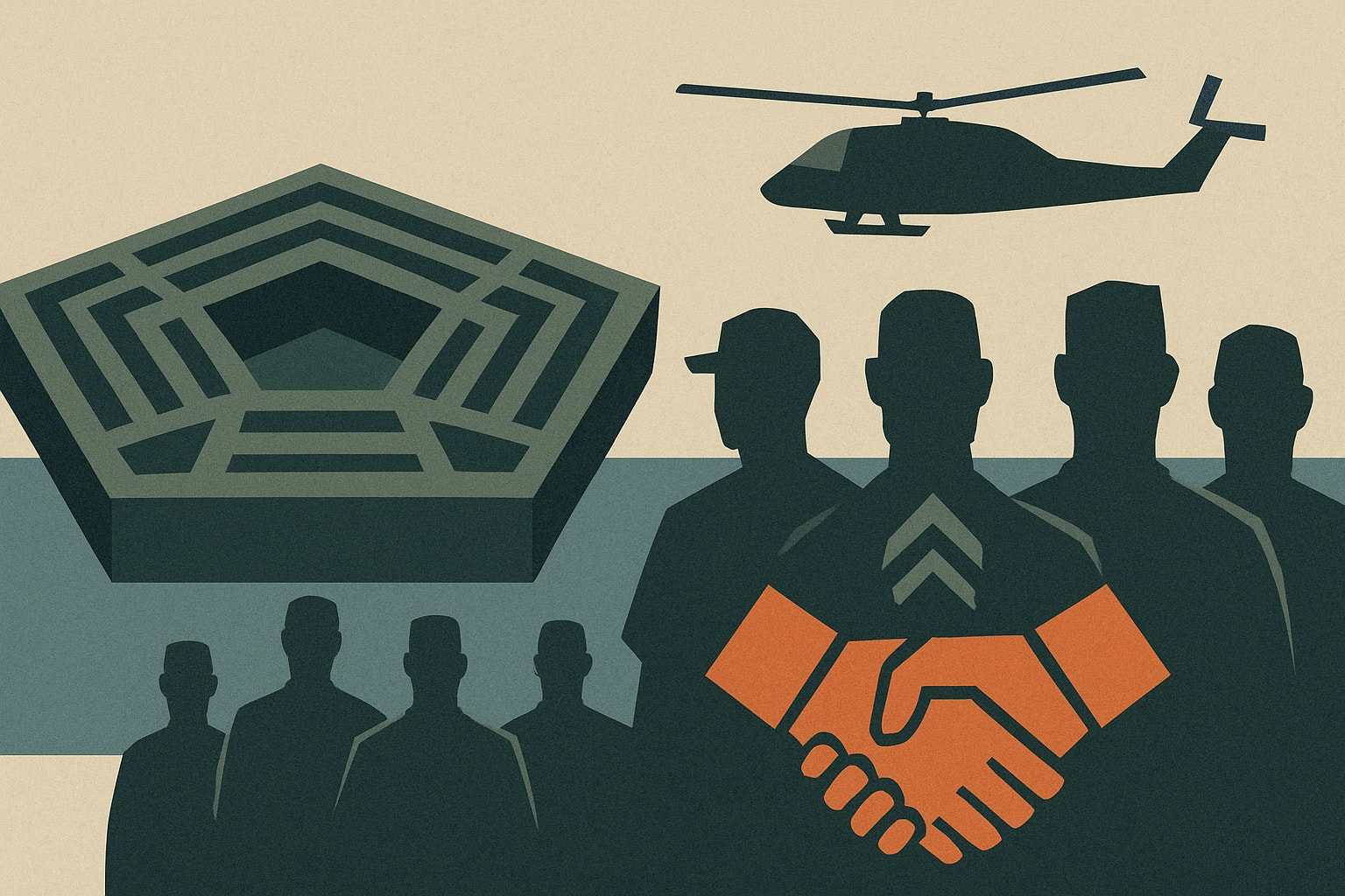 Editorial illustration for: Pentagon Launches 'Deal Team Six' to Streamline Defense Negotiations