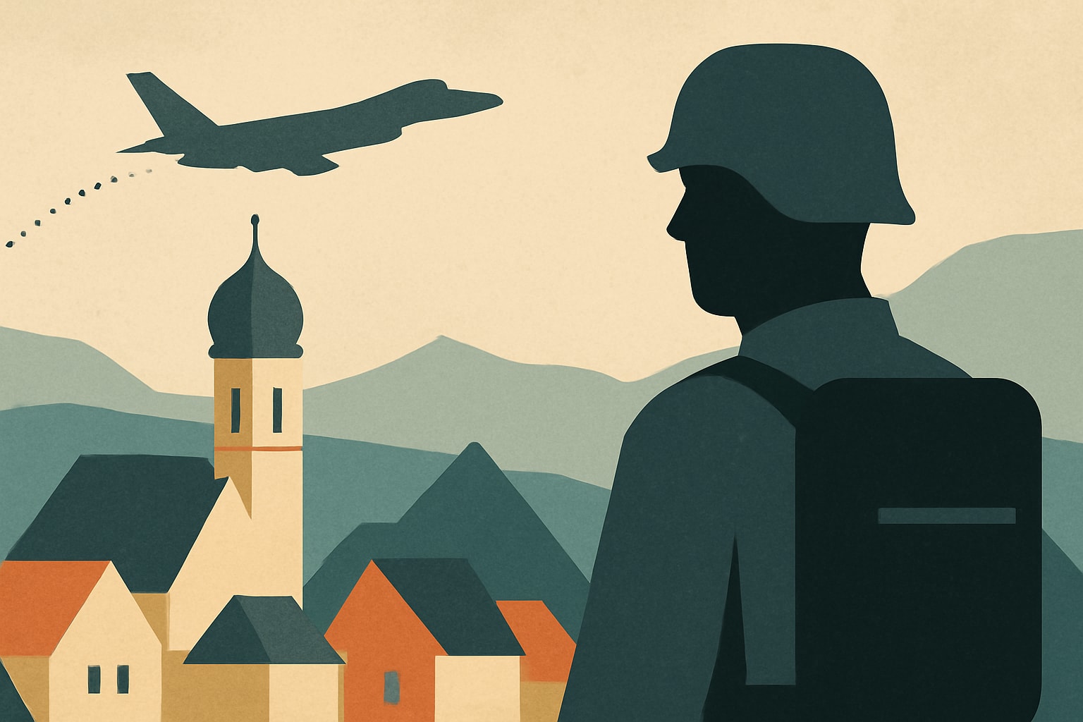 Editorial illustration for: Bavarian Town Prepares for U.S. Troop Withdrawal After Decades