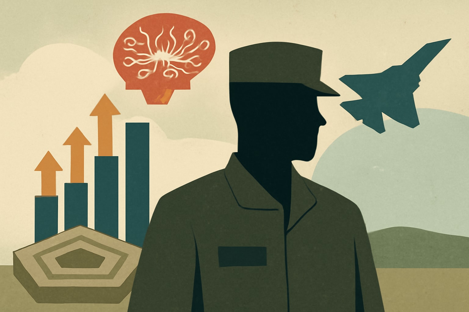 Editorial illustration for: Pentagon's AI Shift Boosts Small Defense Tech Firms