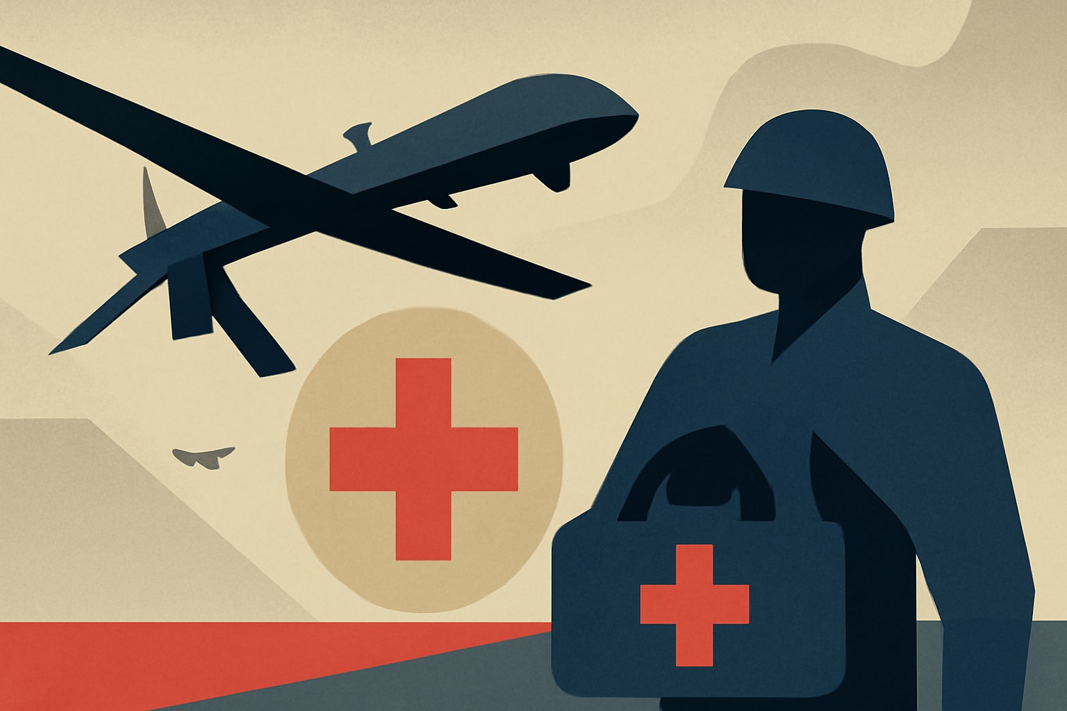 Editorial illustration for: Are U.S. Military Medics Ready for the Impact of Drone Warfare?