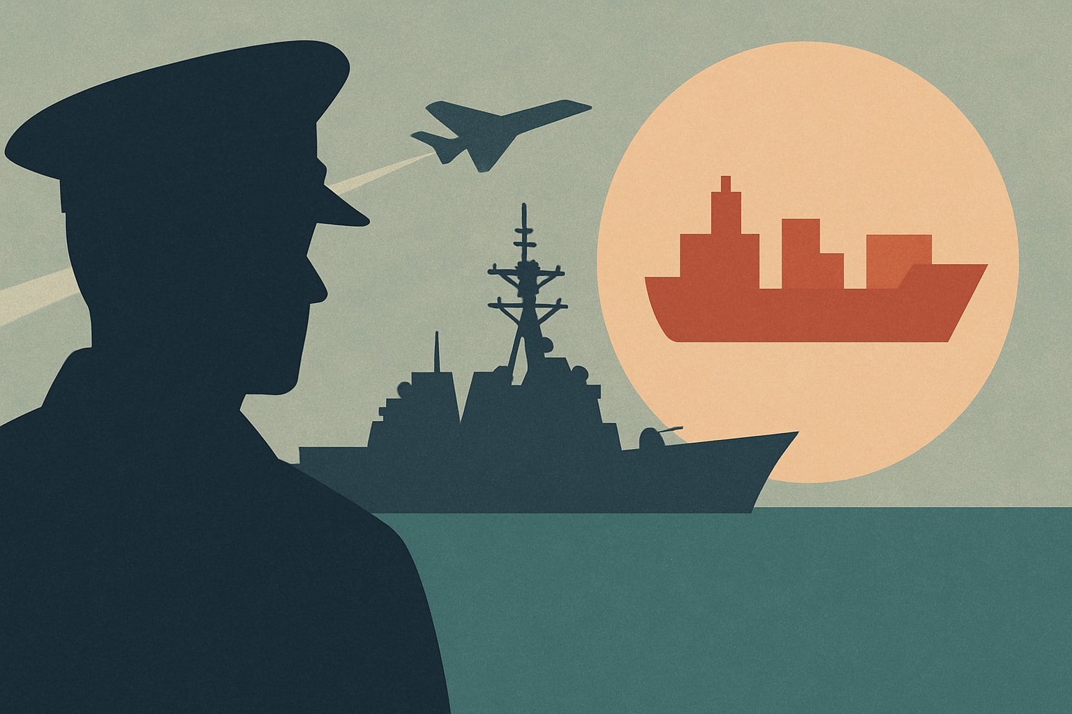 Editorial illustration for: Navy Explores Foreign Shipbuilding Options Amid Domestic Concerns