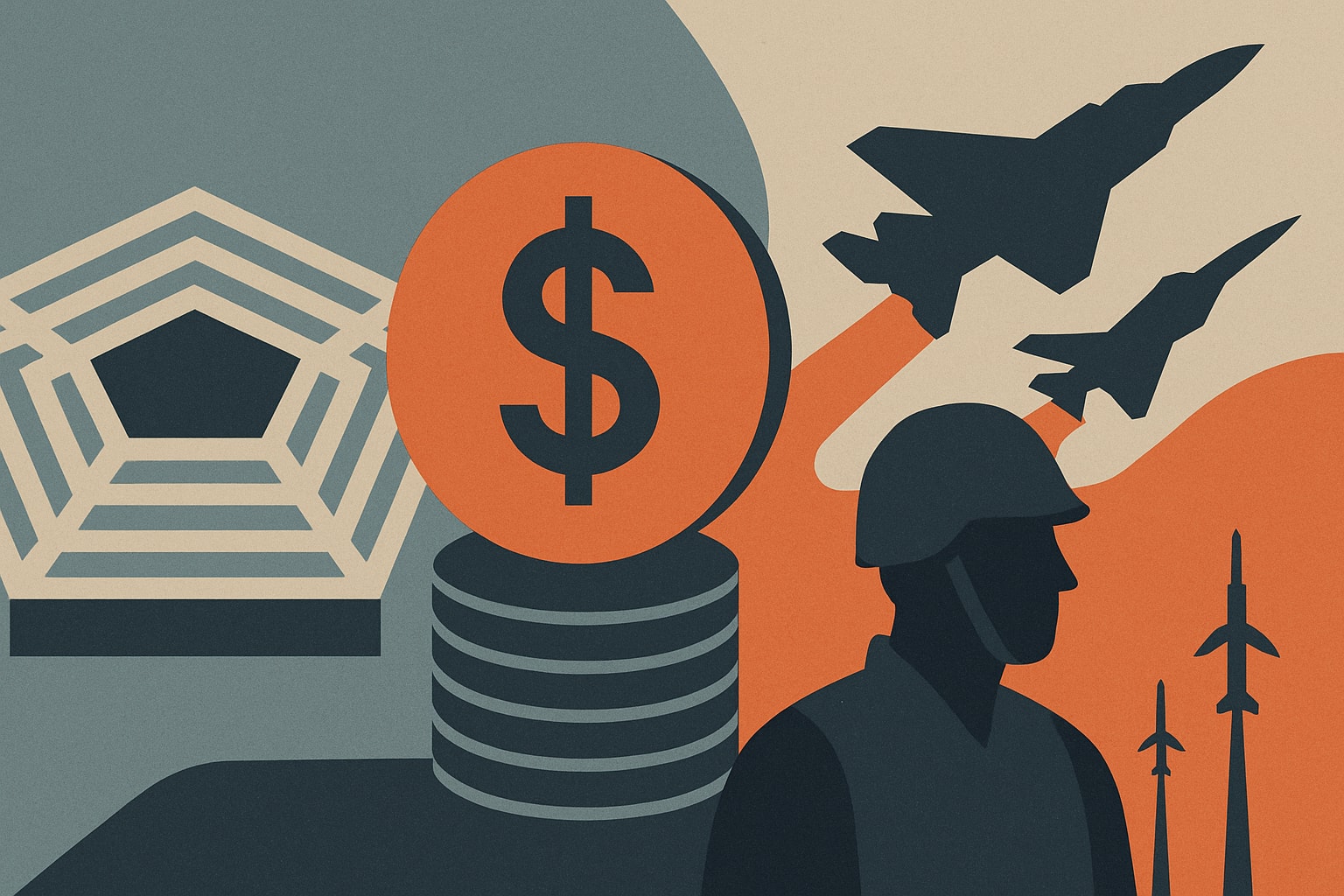 Editorial illustration for: Pentagon Seeks Additional Funding as Cost of Iran War Tops $29 Billion