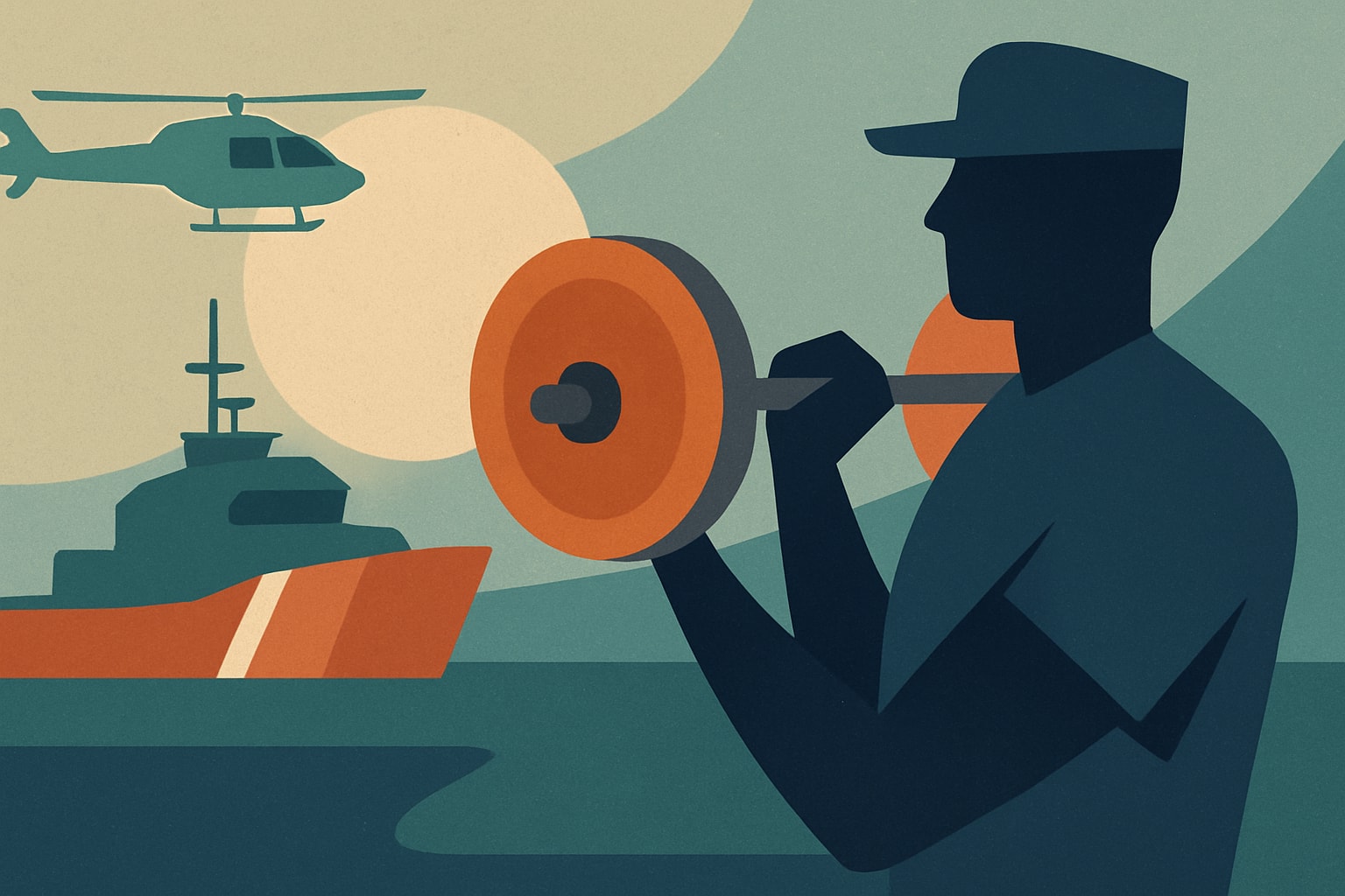 Editorial illustration for: Coast Guard to Implement First-Ever Physical Fitness Test for All Members