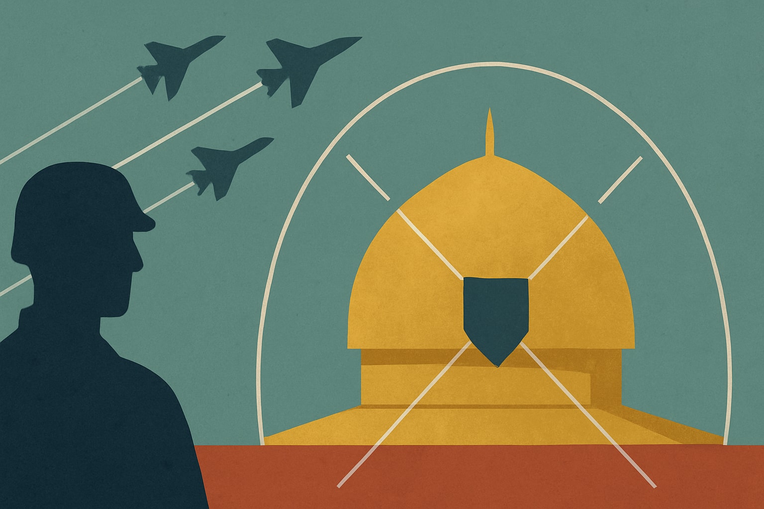 Editorial illustration for: CBO Estimates Golden Dome Defense System Could Cost $1.2 Trillion Over 20 Years