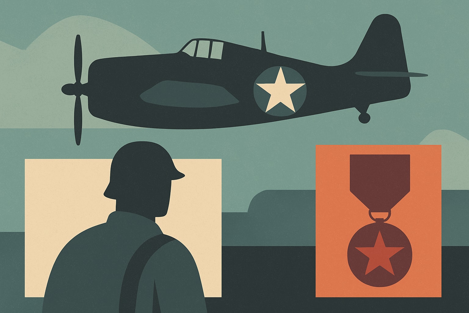 Editorial illustration for: The F4F Wildcat: A WWII Fighter's Legacy