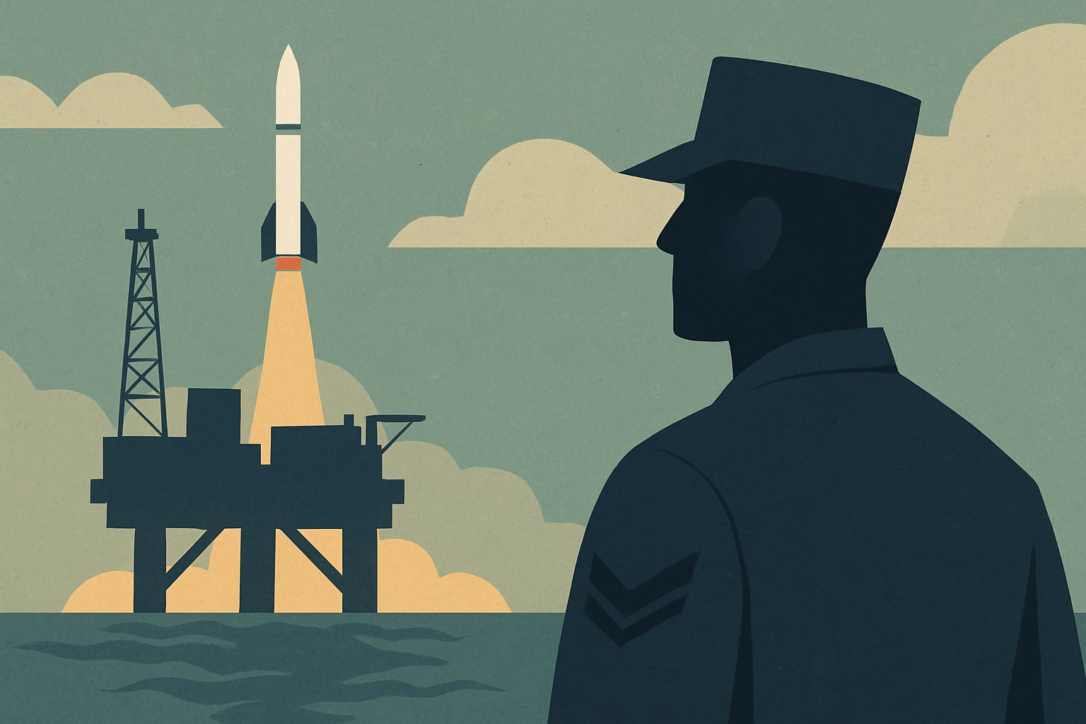 Editorial illustration for: Air Force Plans to Transform Offshore Oil Rigs into Rocket Recovery Platforms