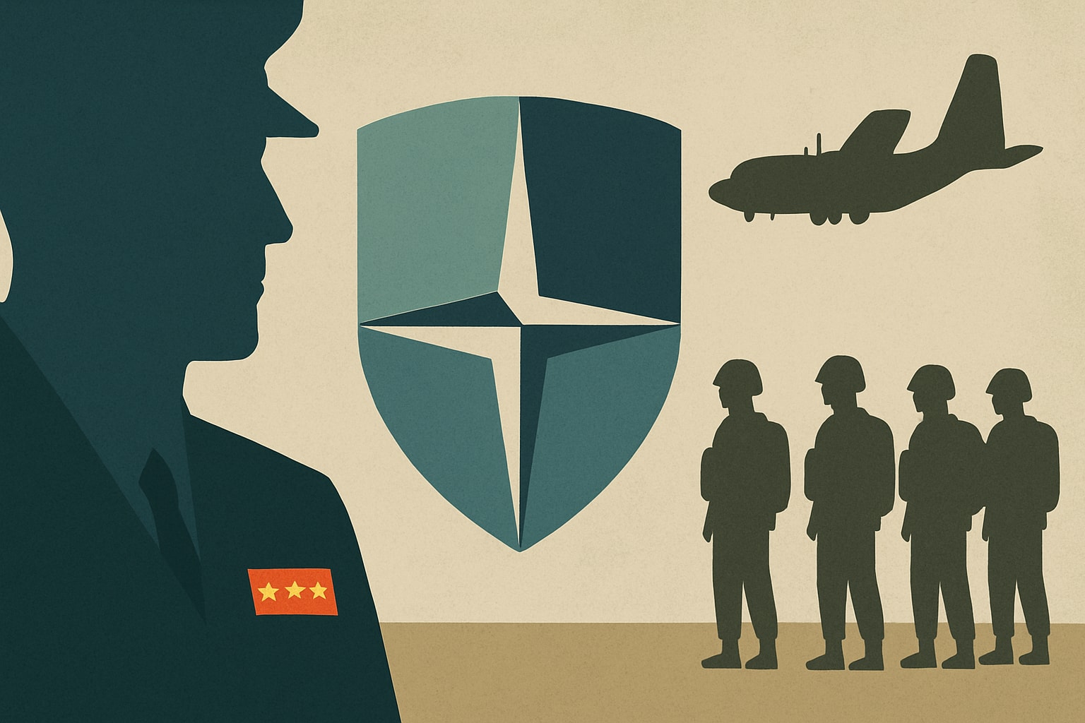 Editorial illustration for: NATO's Top Officer Expects No Further U.S. Troop Drawdowns