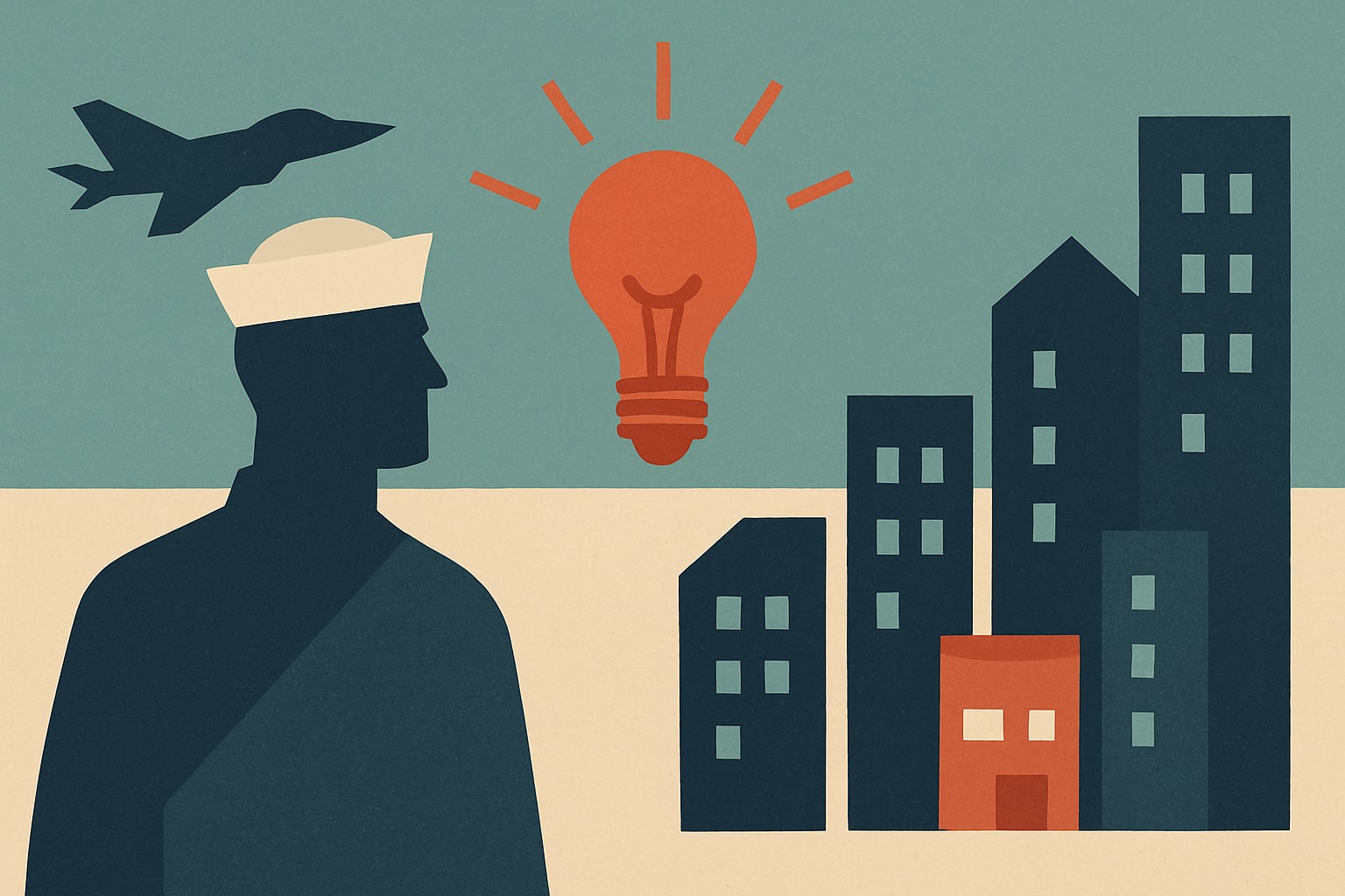 Editorial illustration for: Navy Veteran Turns Bold Ideas Into Five Successful Businesses