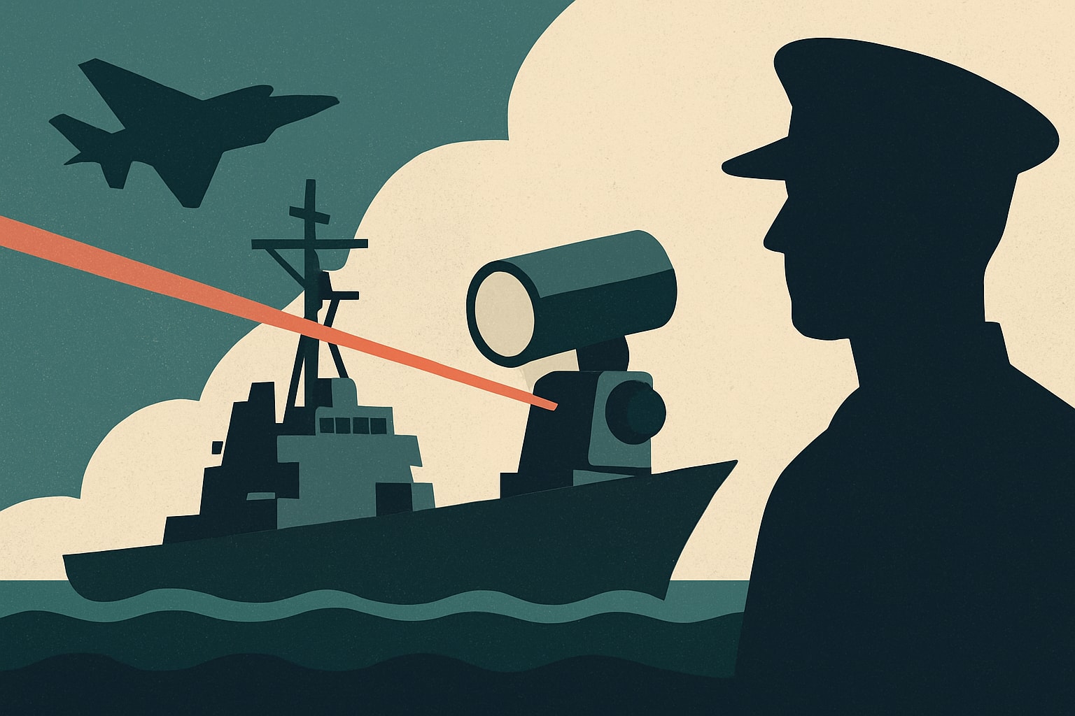 Editorial illustration for: U.S. Navy Accelerates Plans for Laser Weapon Fleet