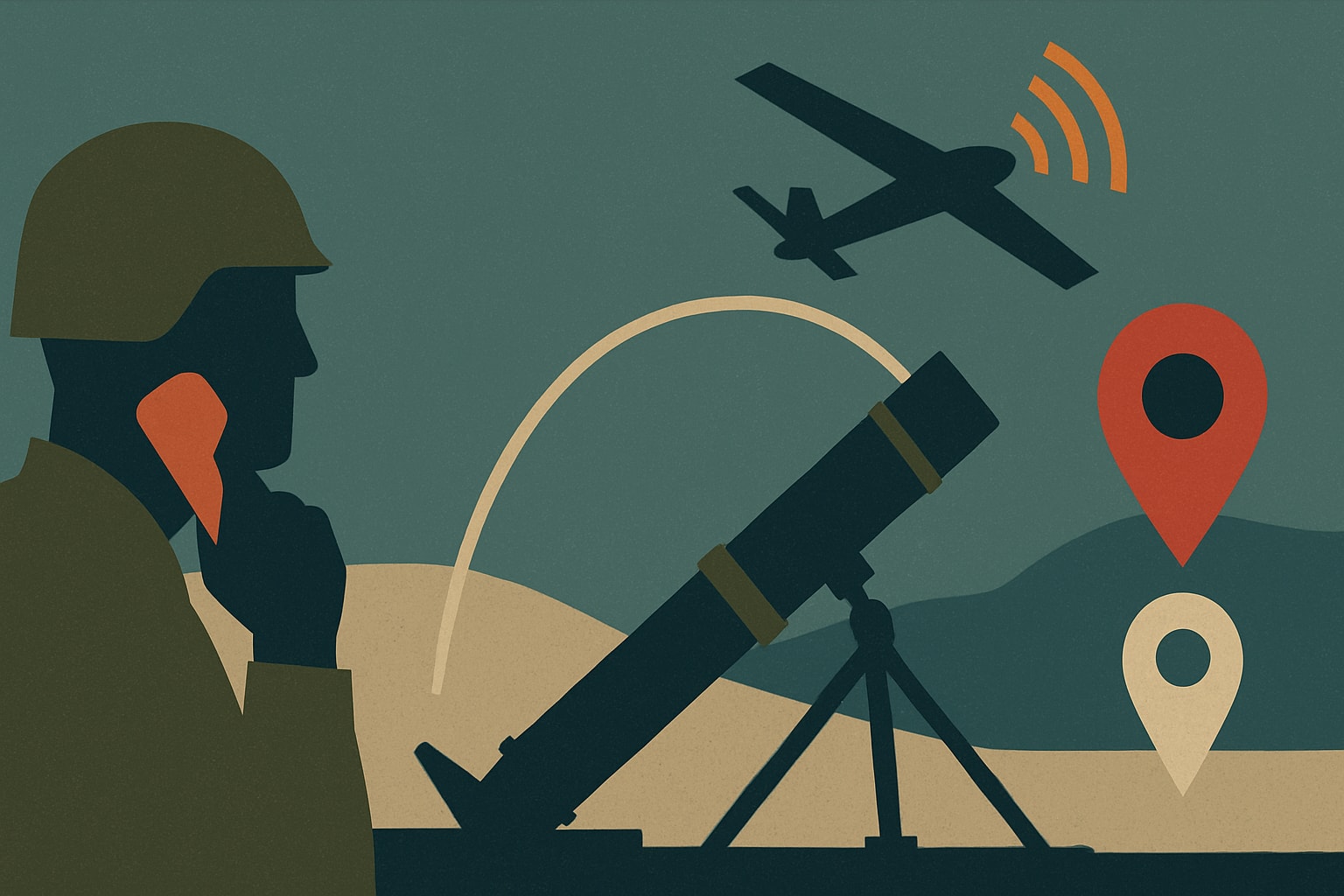 Editorial illustration for: New GPS-Guided Mortar System Automates Call for Fire