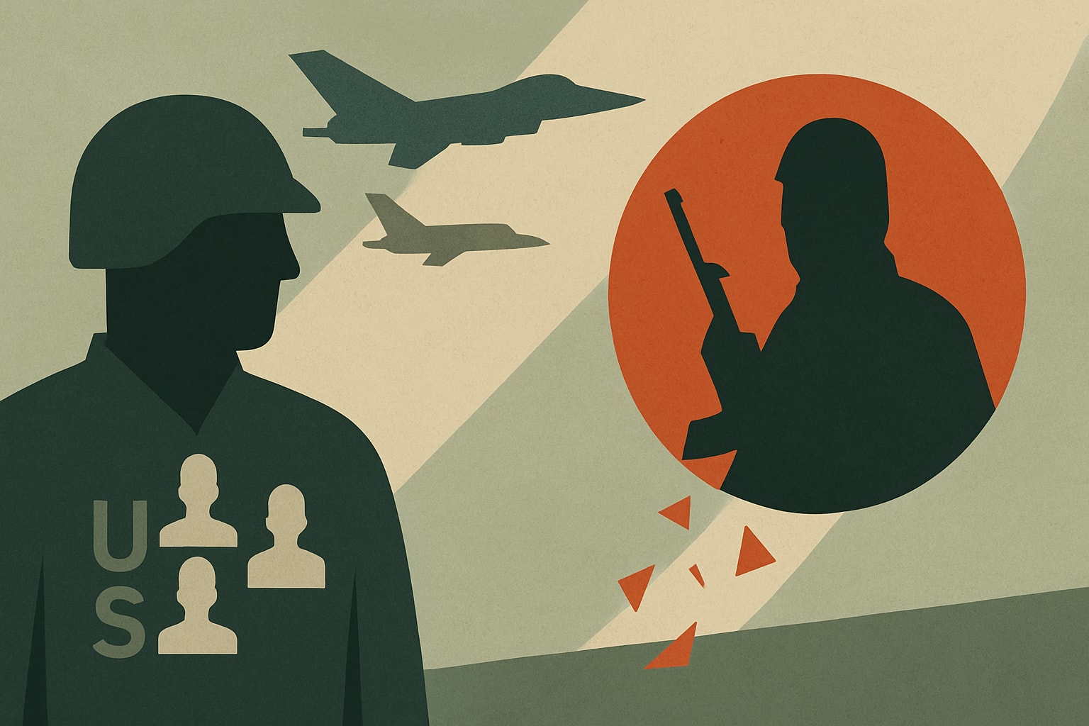 Editorial illustration for: U.S. Force Reductions Raise Concerns Following ISIS Leader's Death