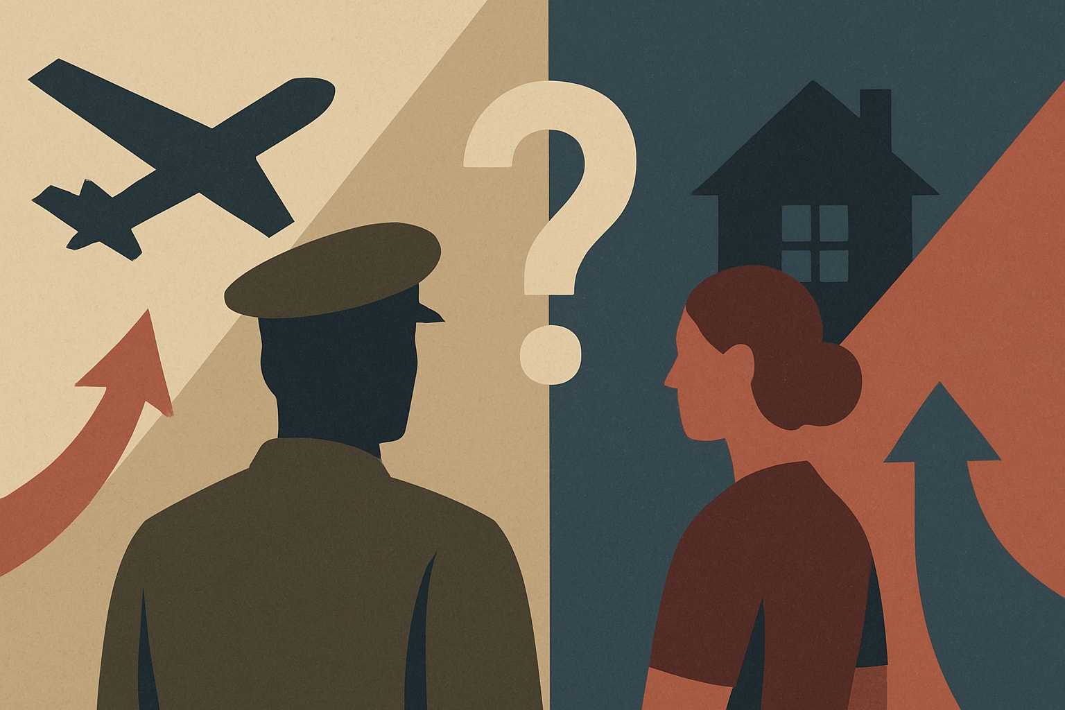 Editorial illustration for: The Unthinkable Choices Military Families Faced After WWII