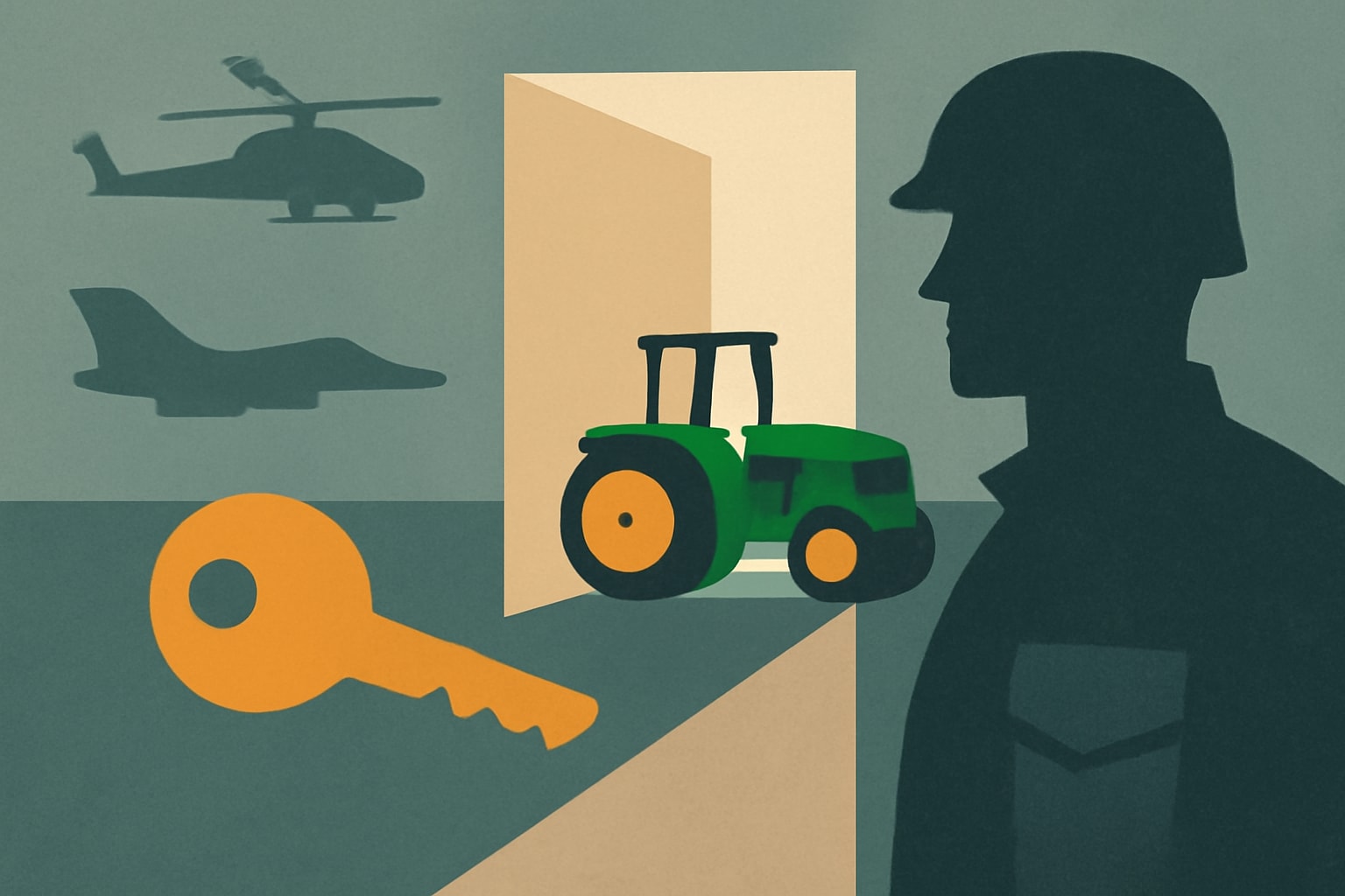 Editorial illustration for: John Deere Settlement Could Open Door for Auto Repair Rights