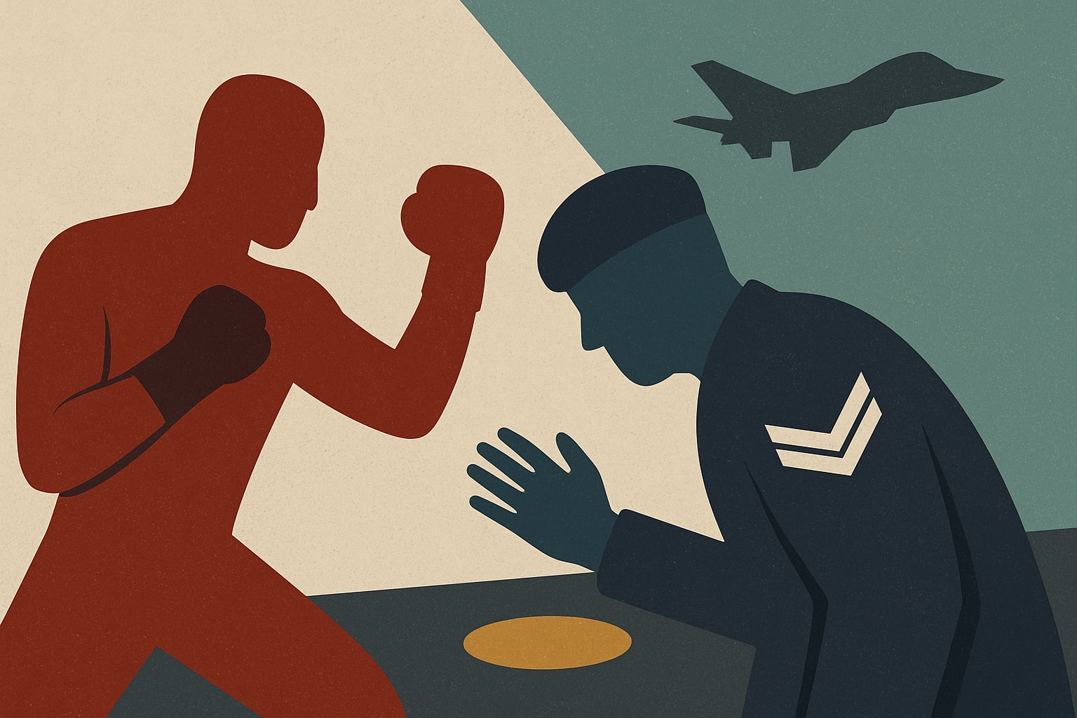Editorial illustration for: Ex-MMA Fighter Found Not Guilty in Airman's Fatal Bar Fight