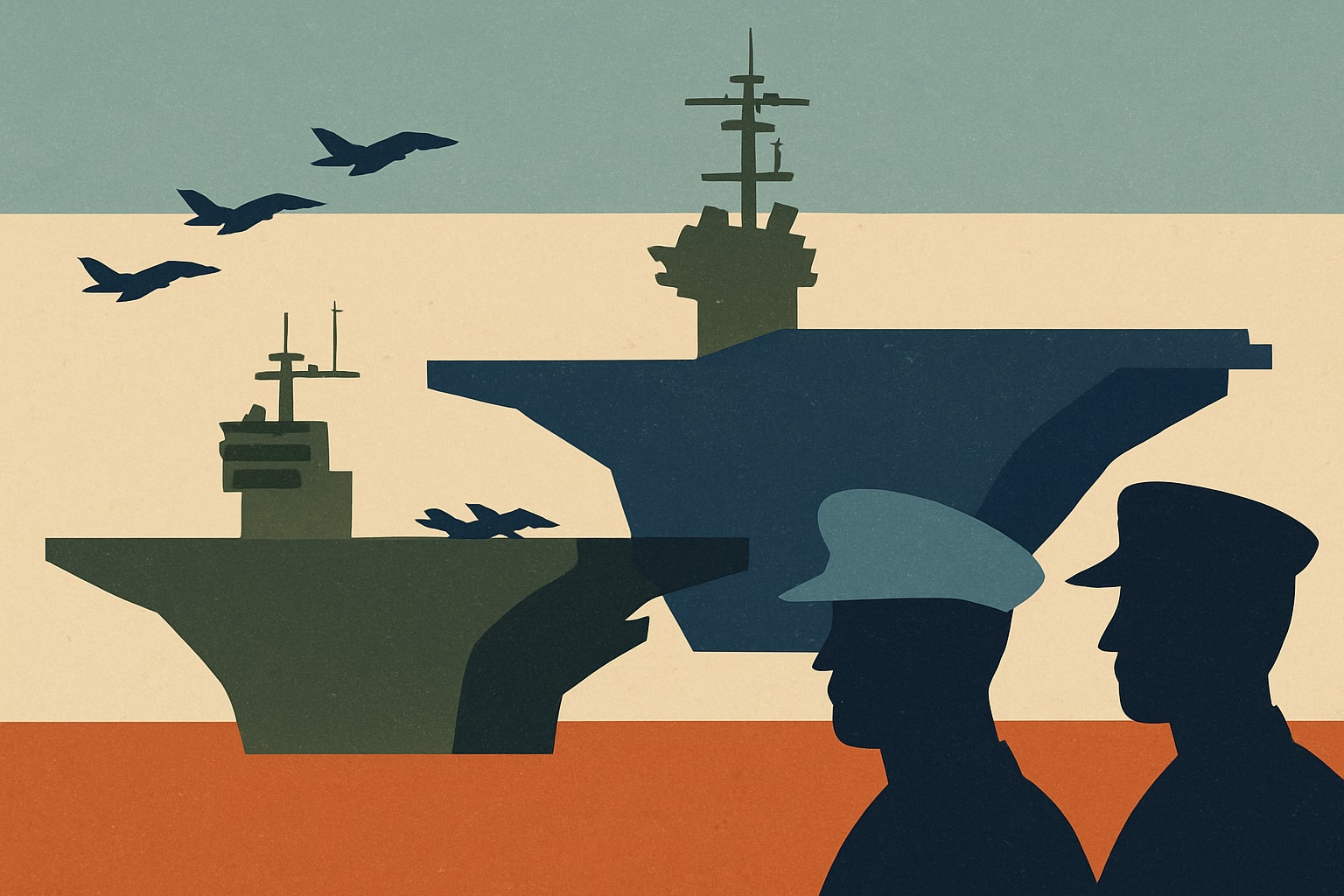 Editorial illustration for: USS Nimitz Claims Title of Longest-Serving Aircraft Carrier from ‘Big E’