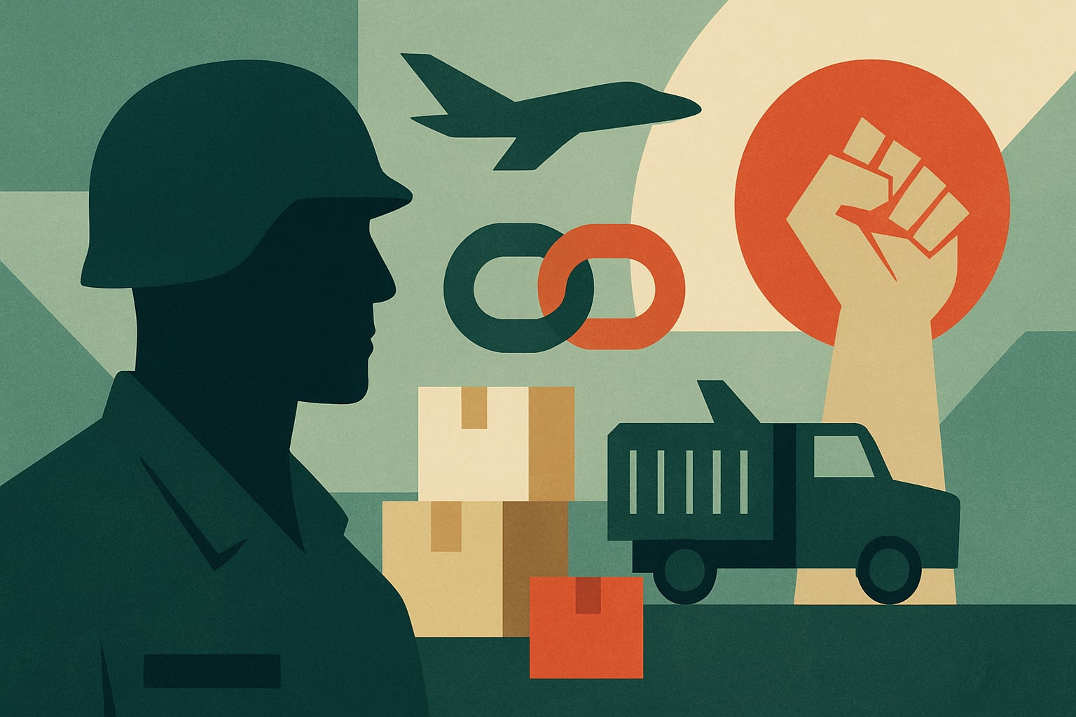 Editorial illustration for: Defense Production Act to Enhance Military Supply Chains through Federal Support