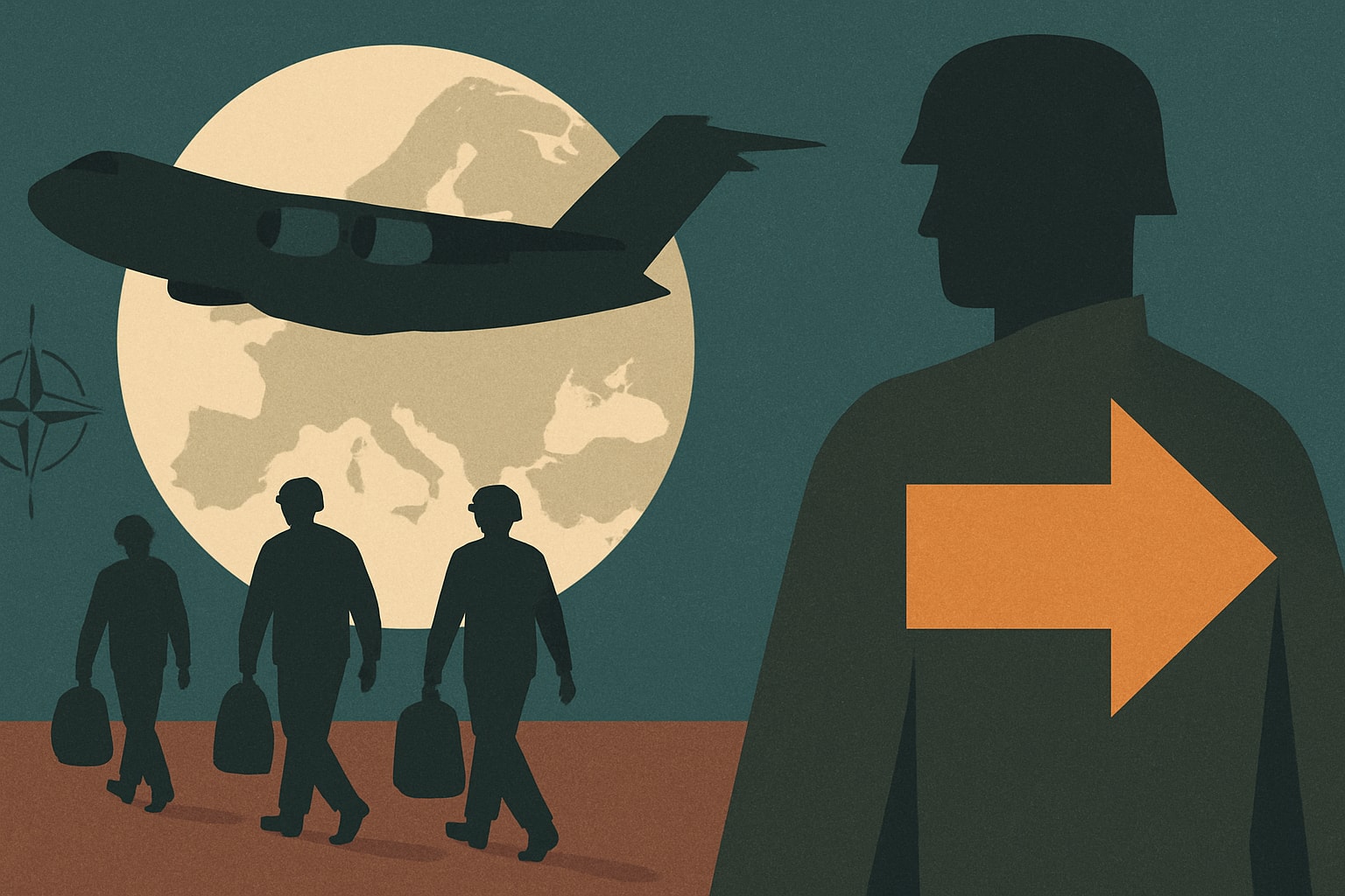 Editorial illustration for: U.S. Troop Withdrawals from Europe Expected, Says NATO Commander