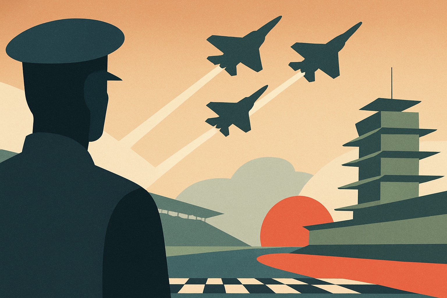Editorial illustration for: Military Flyover Hits 3-Second Target to Officially Open Indianapolis 500