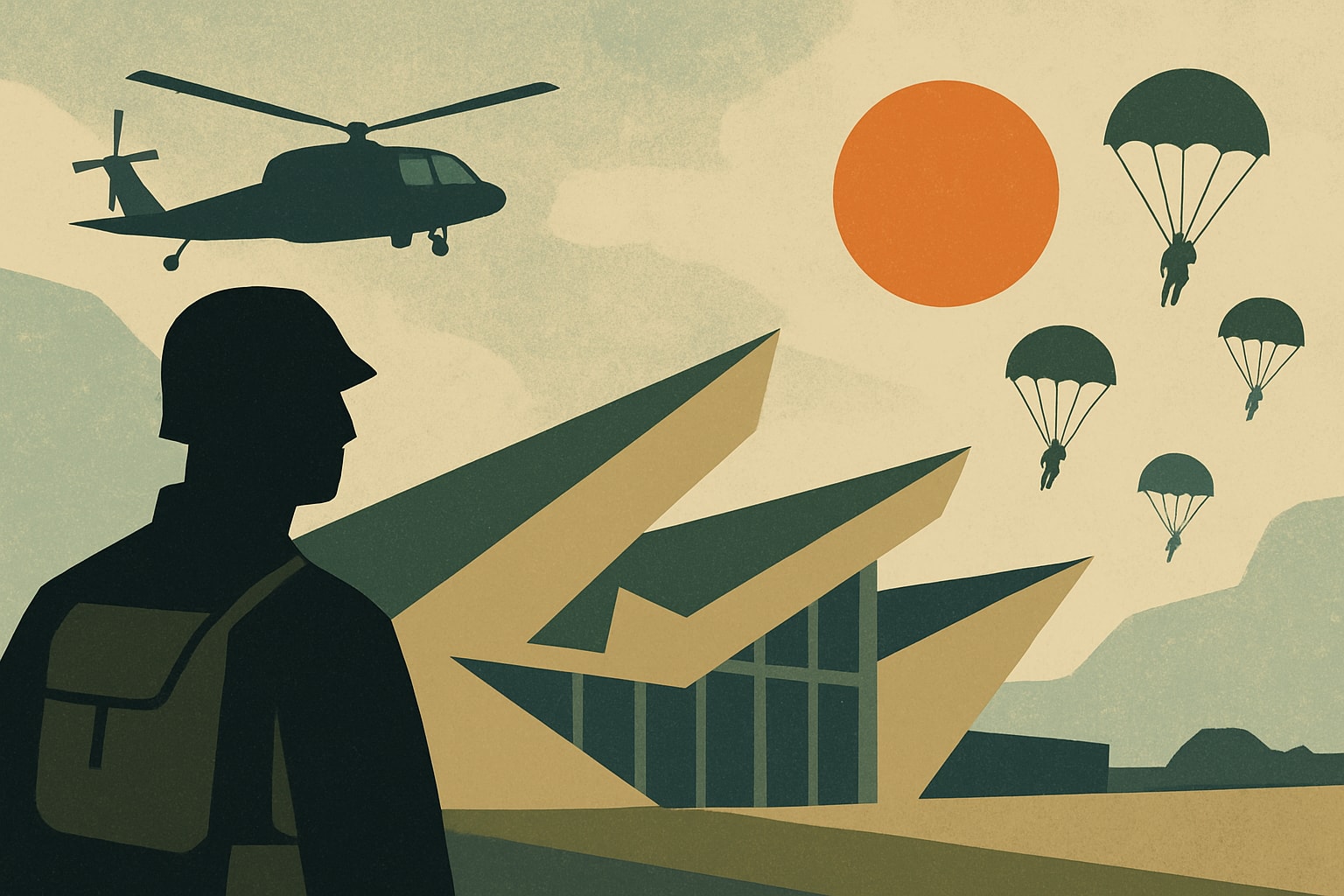 Editorial illustration for: Fort Campbell's Wings of Liberty Museum Opens: Focuses on Vertical Envelopment in D-Day History