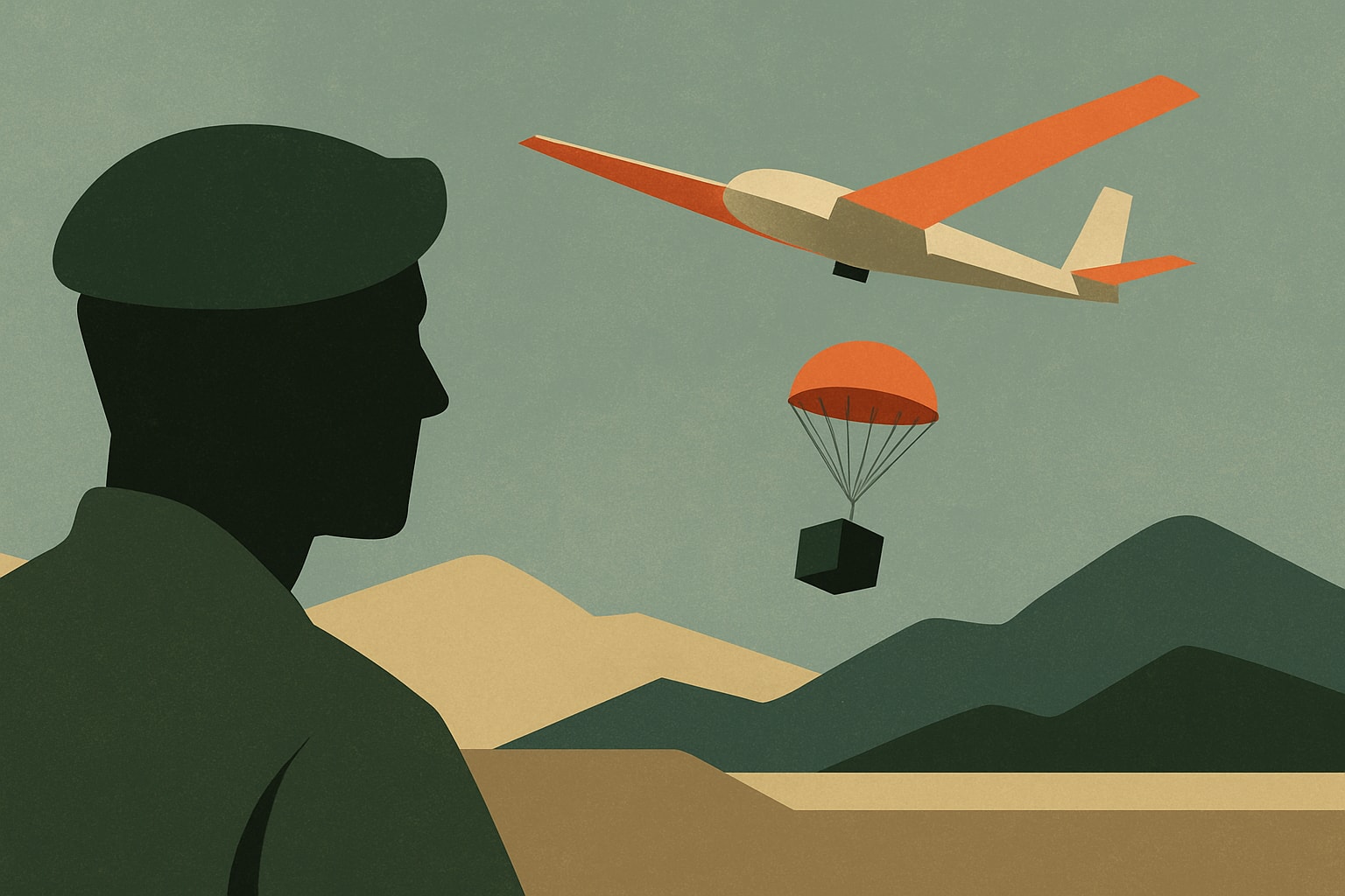Editorial illustration for: Green Berets Test Glider Drones for Supply Drops During Major Exercise