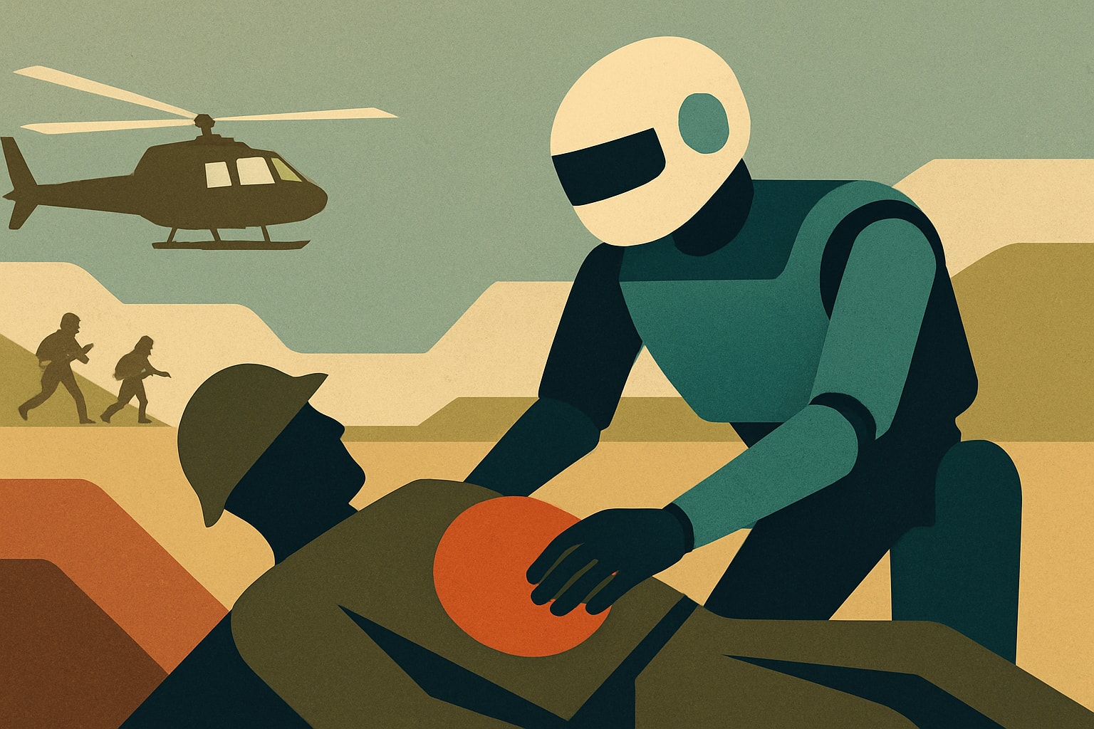 Editorial illustration for: DARPA Launches Initiative for Robotic Medics to Aid Battlefield Casualties