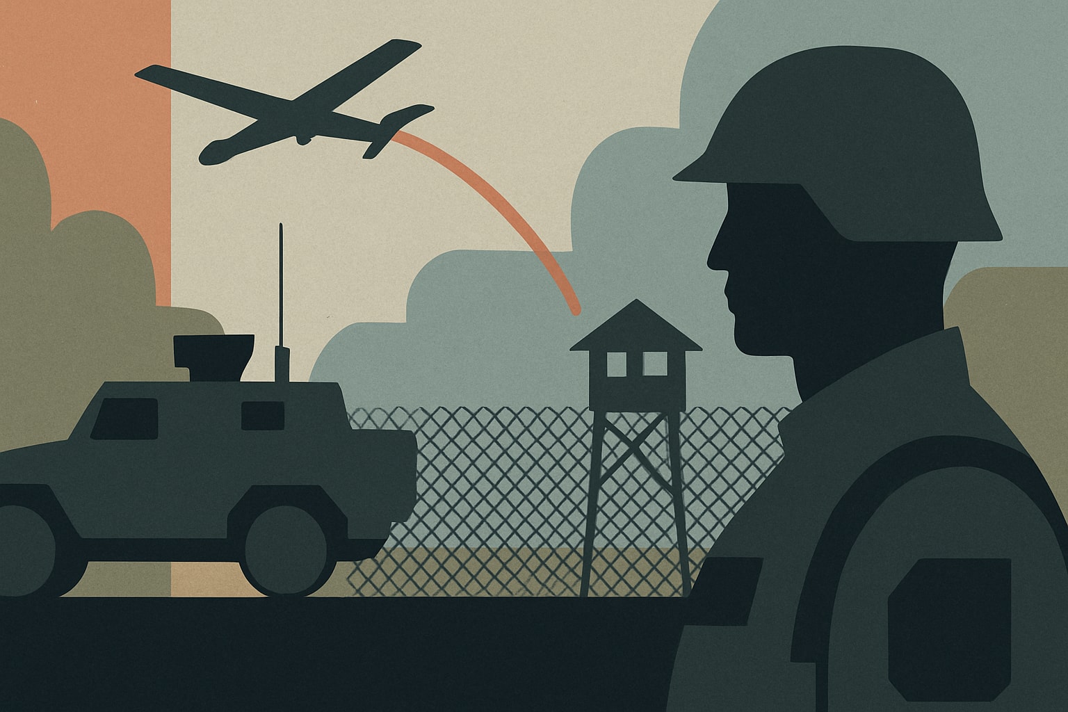 Editorial illustration for: Latvia Deploys Mobile Interceptor Units to Russian Border Amid Drone Threats