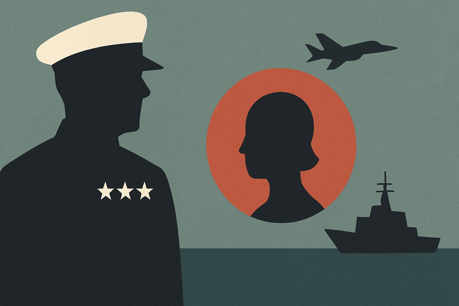 Editorial illustration for: Navy's Recent Promotion List Shows No Women Among New Admirals