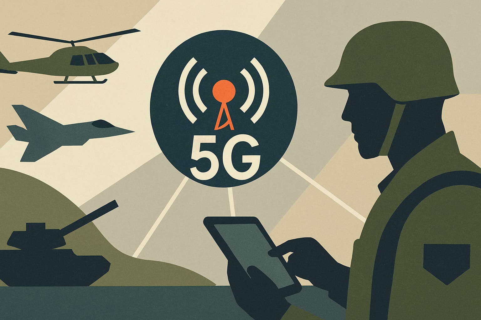 Editorial illustration for: 5G Technology: The DoD’s Wireless Backbone for Military Superiority