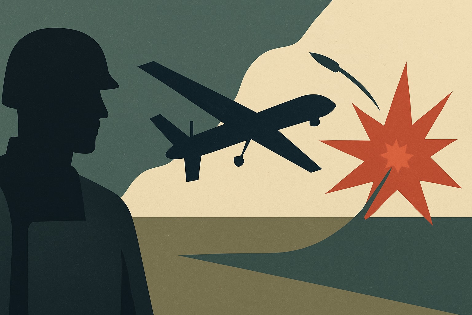 Editorial illustration for: U.S. Strikes Iranian Drone Site Amid Ongoing Ceasefire