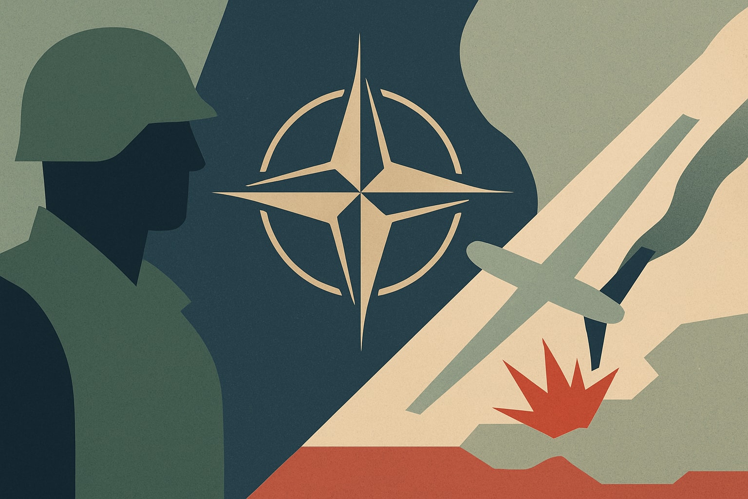 Editorial illustration for: NATO Vows to Defend Allied Territory After Russian Drone Hits Romania