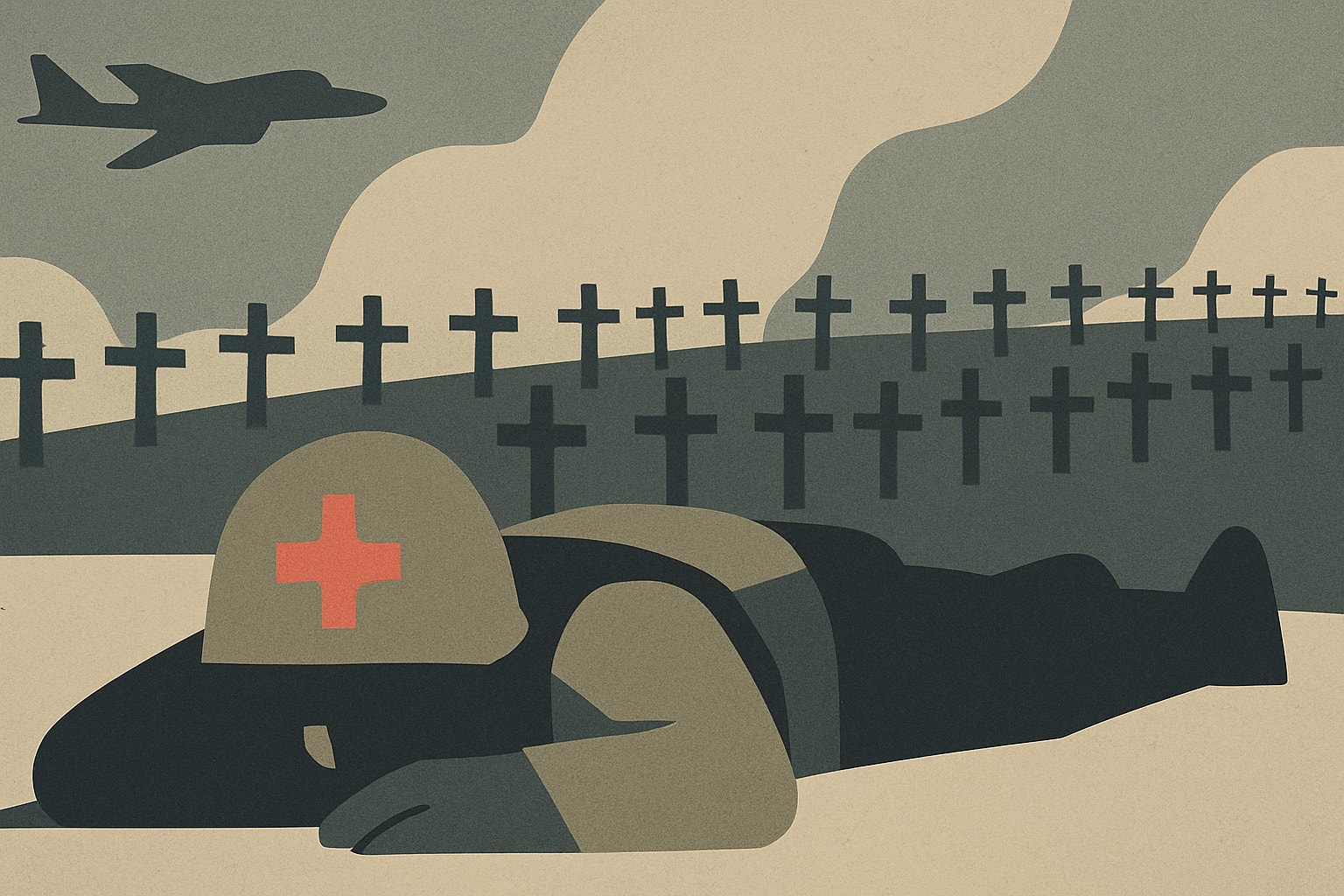Editorial illustration for: UK Intelligence Estimates Nearly 500,000 Russian Soldiers Killed in Ukraine