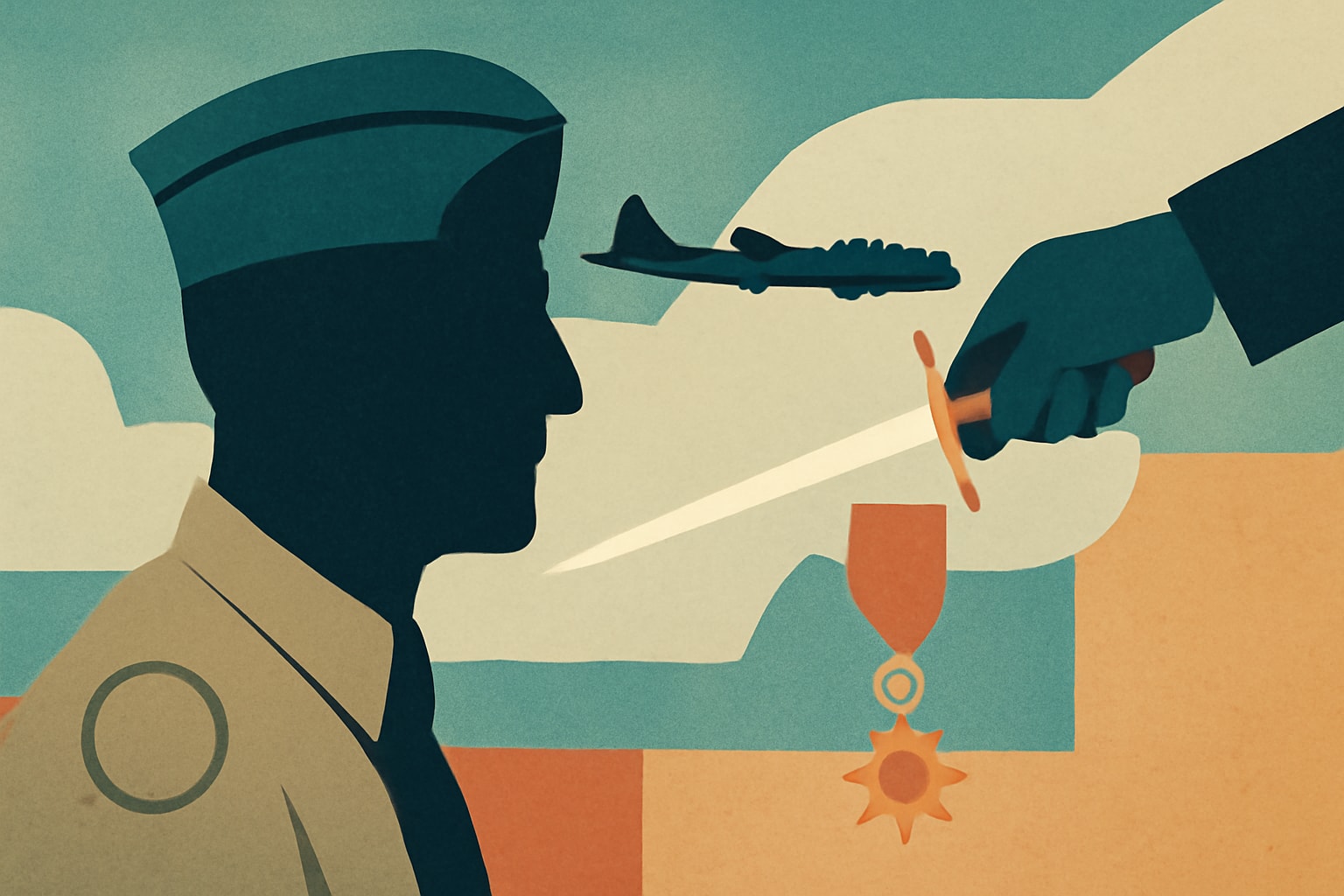 Editorial illustration for: 100-Year-Old B-17 Gunner Knighted by France for Wartime Service