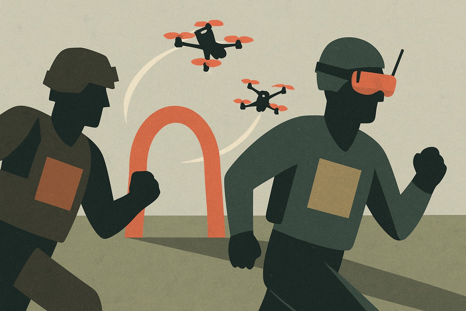 Editorial illustration for: NATO Soldiers Race Drones at French Army FPV Competition