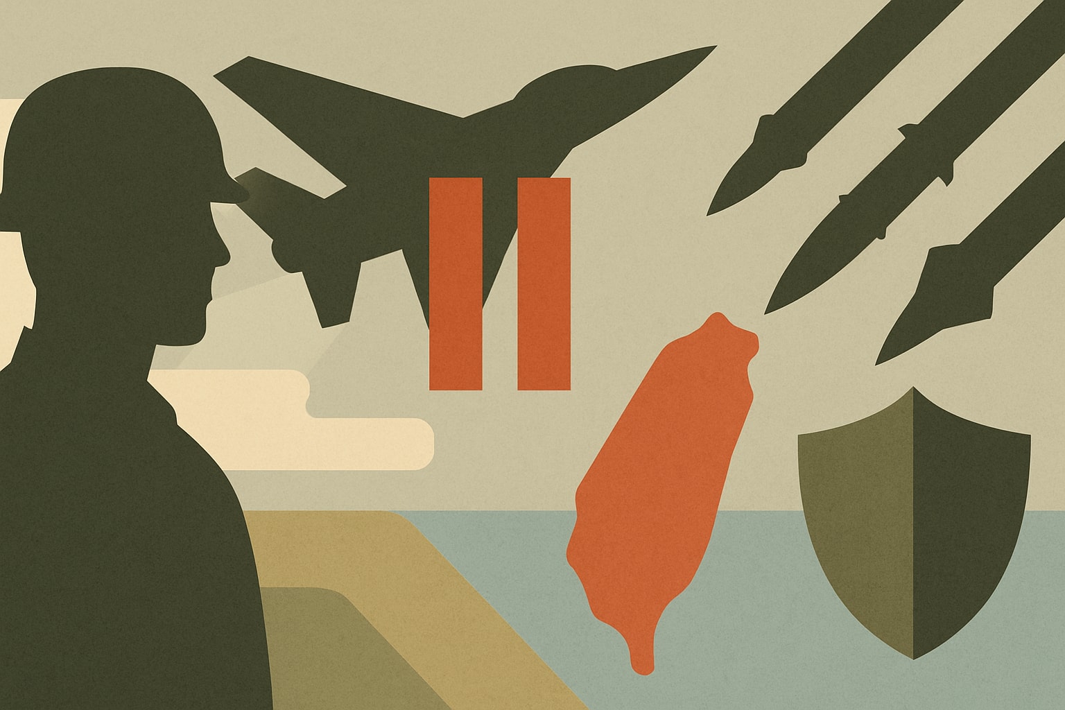 Editorial illustration for: U.S. Arms Sales Pause Could Shift Taiwan Towards Asymmetric Defense Strategies