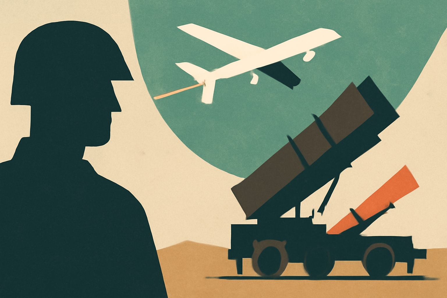 Editorial illustration for: U.S. Military Continues Deploying Drone Defenses to Middle East