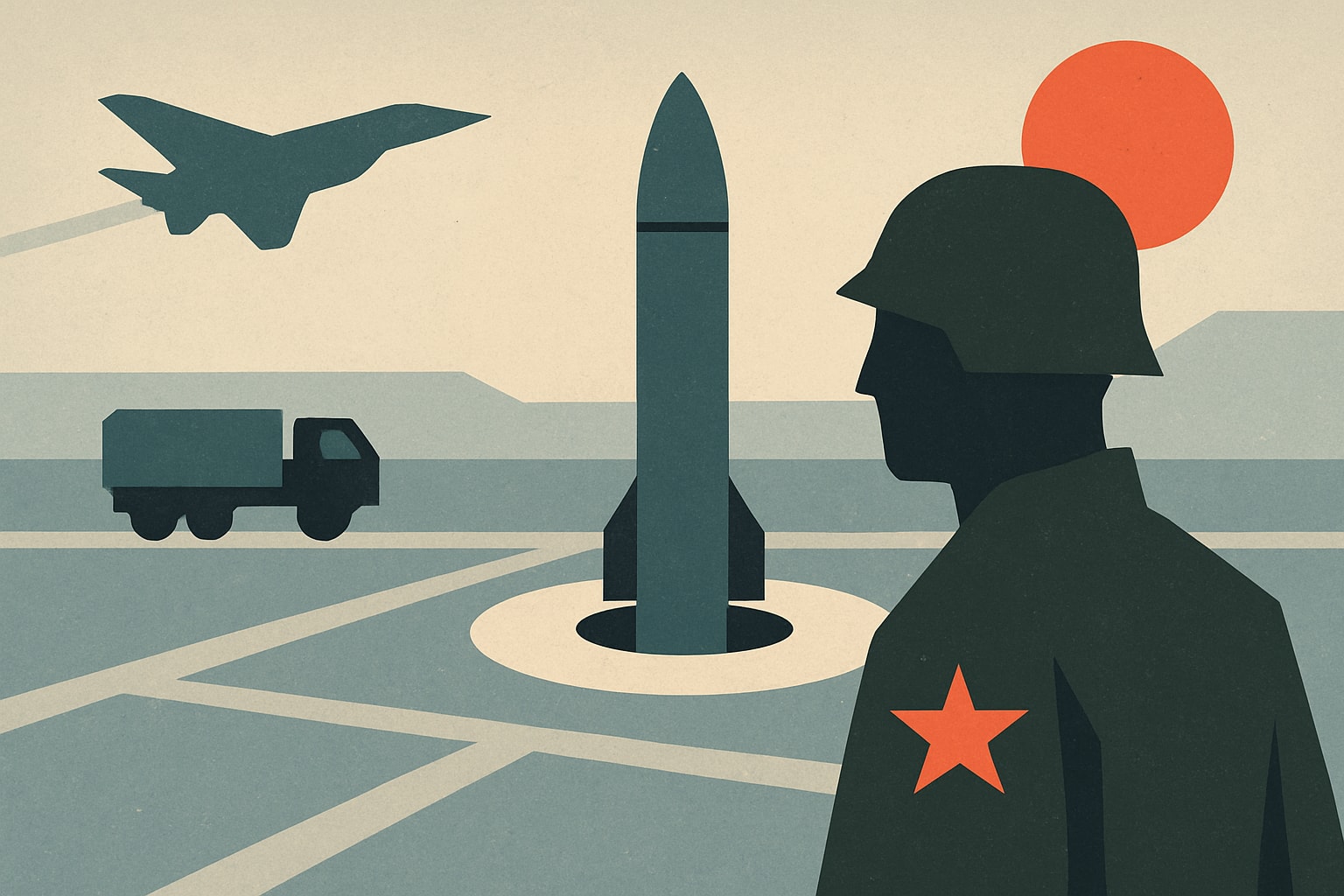 Editorial illustration for: China Expands Military Infrastructure Near Nuclear Missile Silos