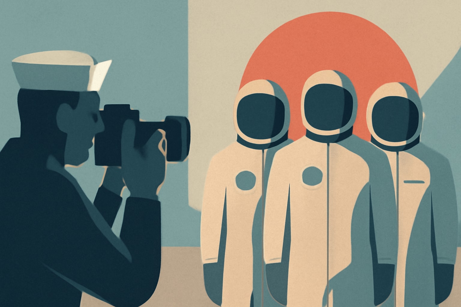 Editorial illustration for: Navy Photographer Captures Iconic Artemis II Astronaut Photo