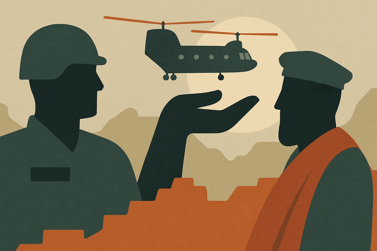 Editorial illustration for: New Book Examines U.S. Dependence on Kandahar Warlord Abdul Raziq