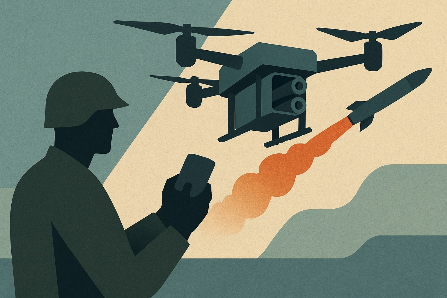 Editorial illustration for: Army Tests Resupply Drone's New Role as a Rocket Launcher
