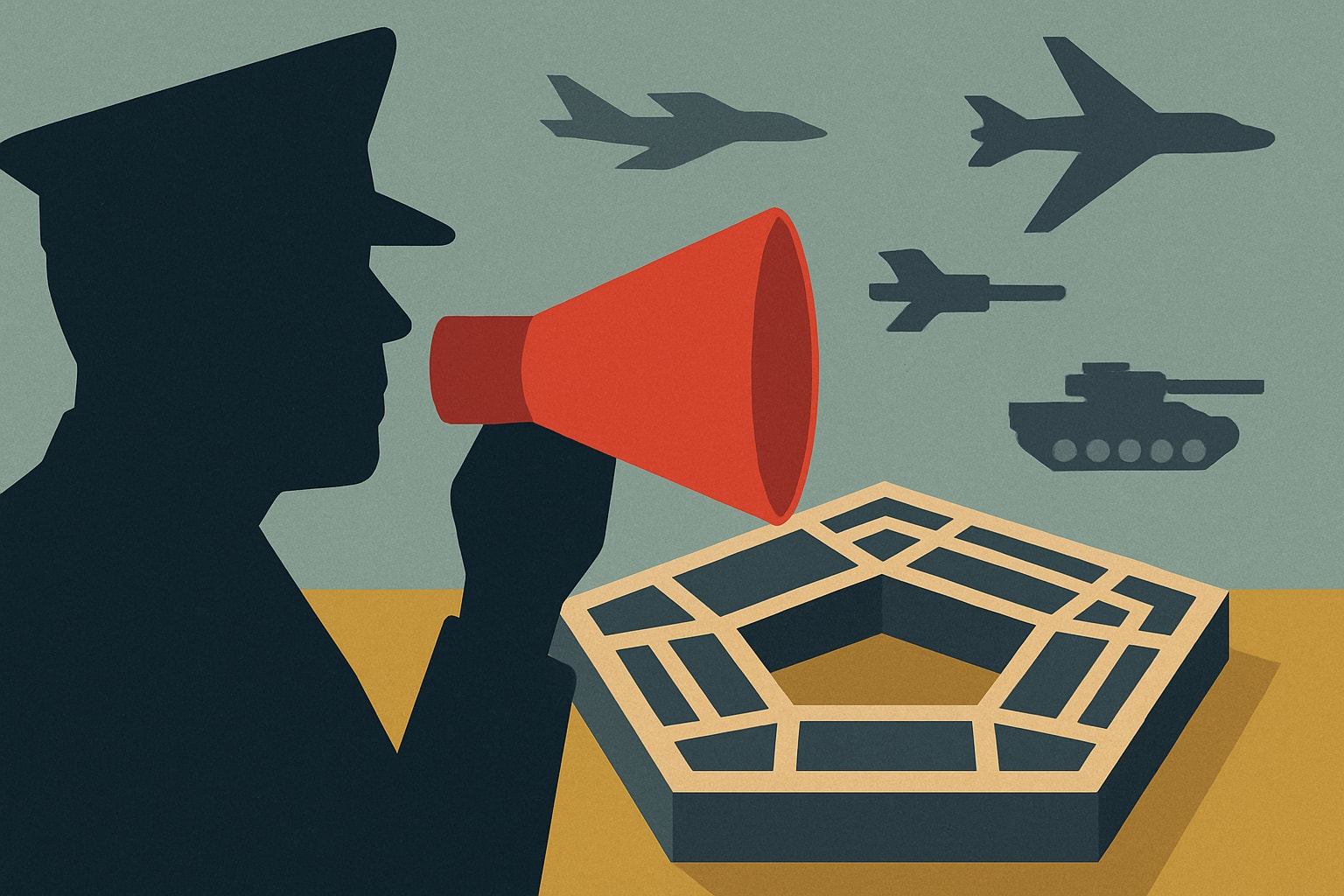 Editorial illustration for: Pentagon Chief Sounds Alarm Over China's Military Buildup