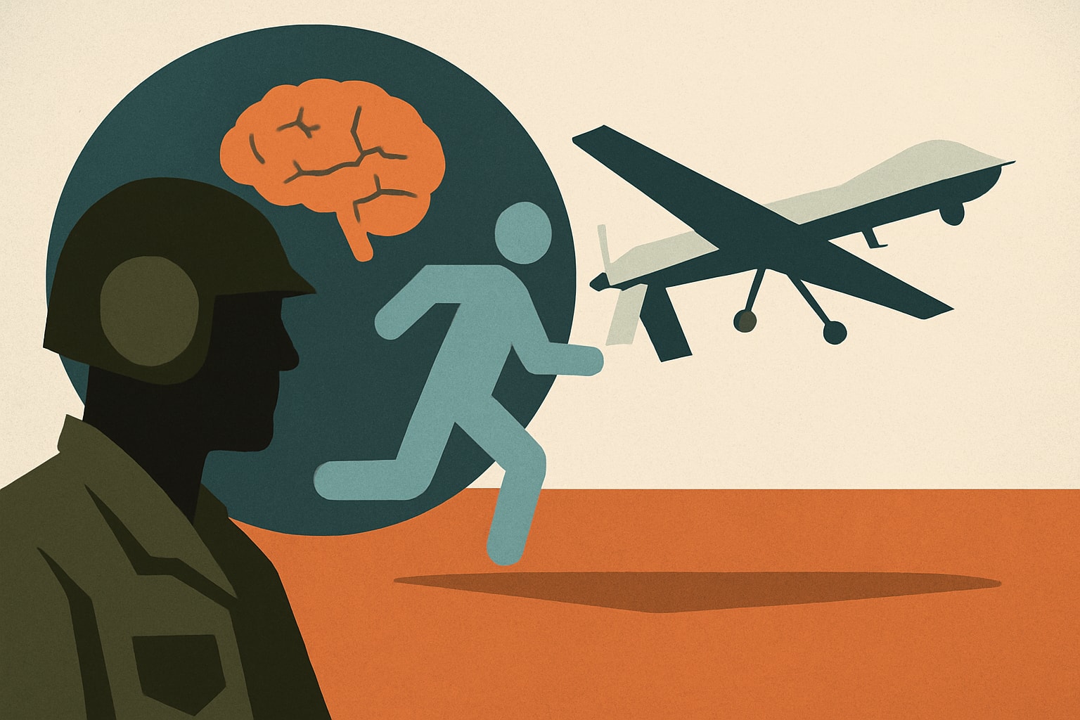 Editorial illustration for: Marines Highlight Cognitive and Physical Challenges in Drone Operations