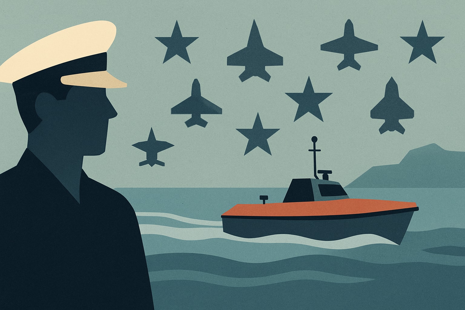 Editorial illustration for: Navy Chooses Seven Companies for Medium Unmanned Surface Vessel Testing
