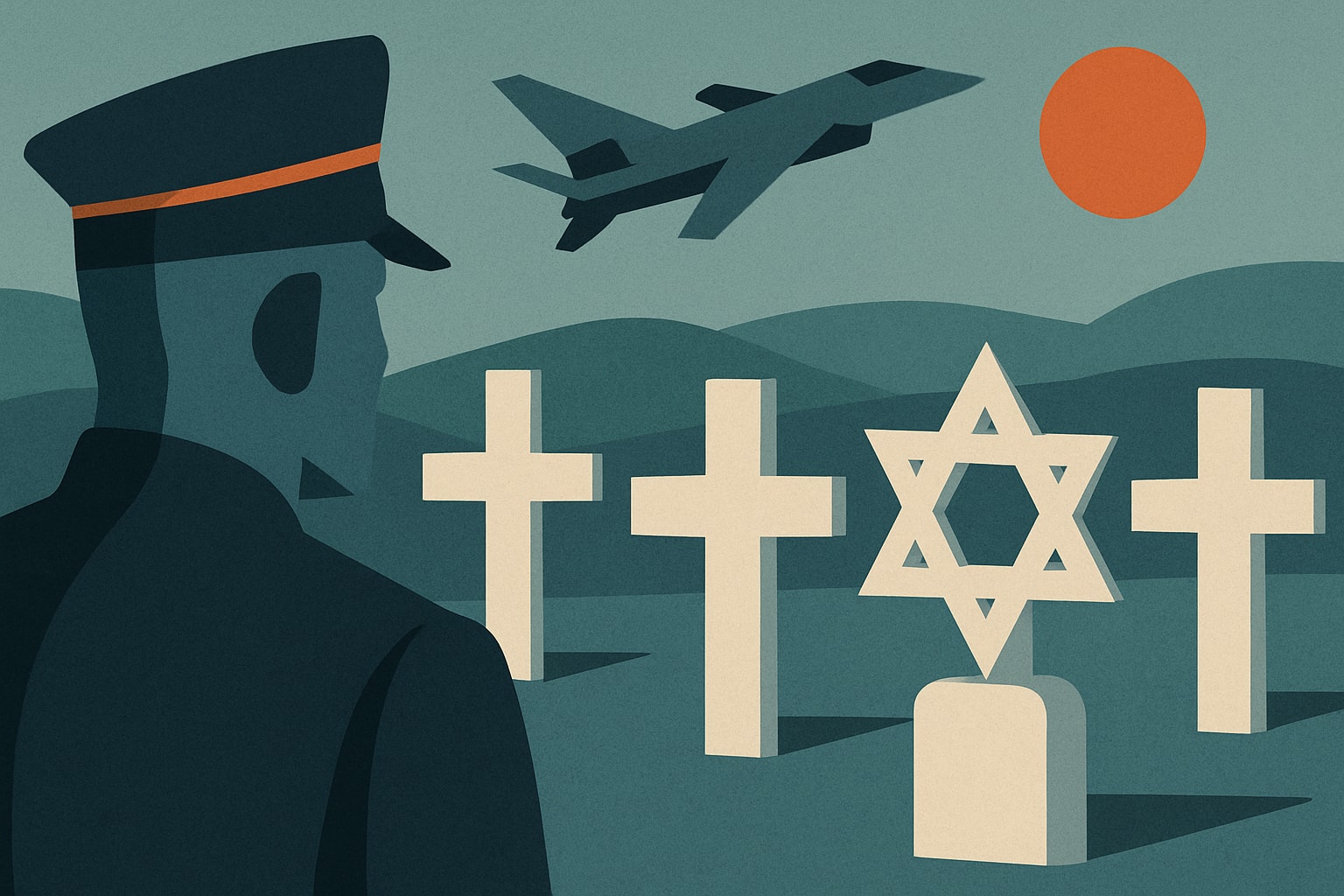 Editorial illustration for: Jewish Veterans Incorrectly Buried Under Latin Crosses Get New Headstones