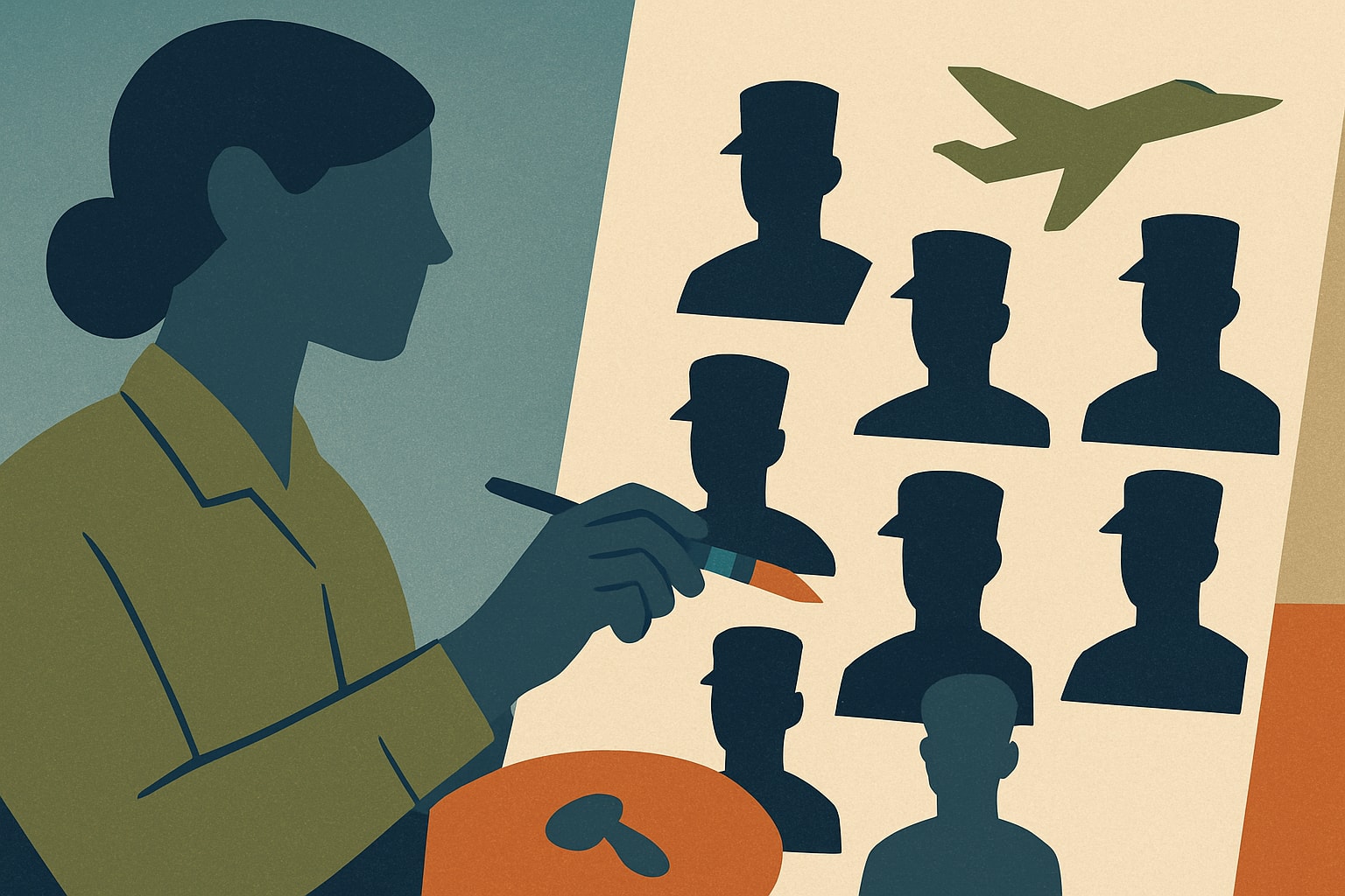 Editorial illustration for: Navy Veteran Laura Taylor Uses Art to Support 1,250 Veterans