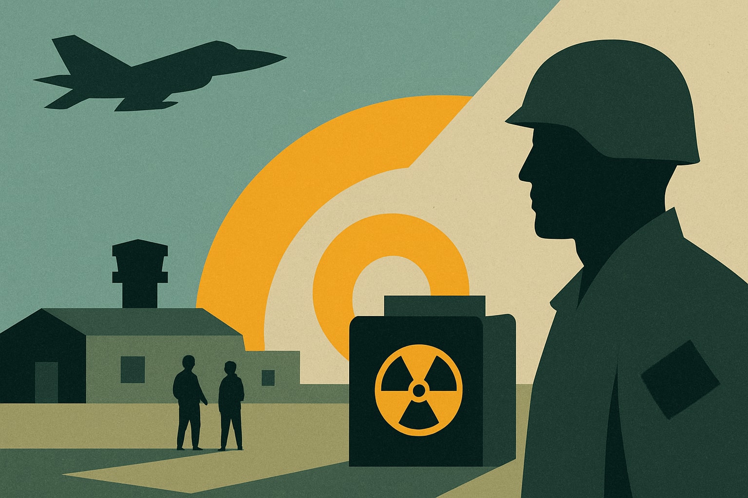 Editorial illustration for: Small Nuclear Reactors Offer Hope for Military Base Power Independence