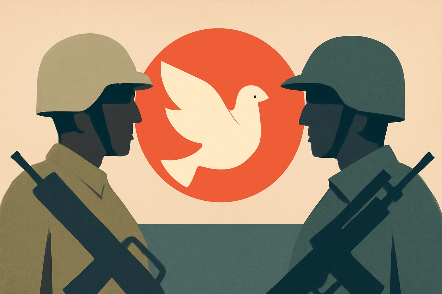 Editorial illustration for: Trump Announces Israel and Lebanon Agree to 10-Day Ceasefire