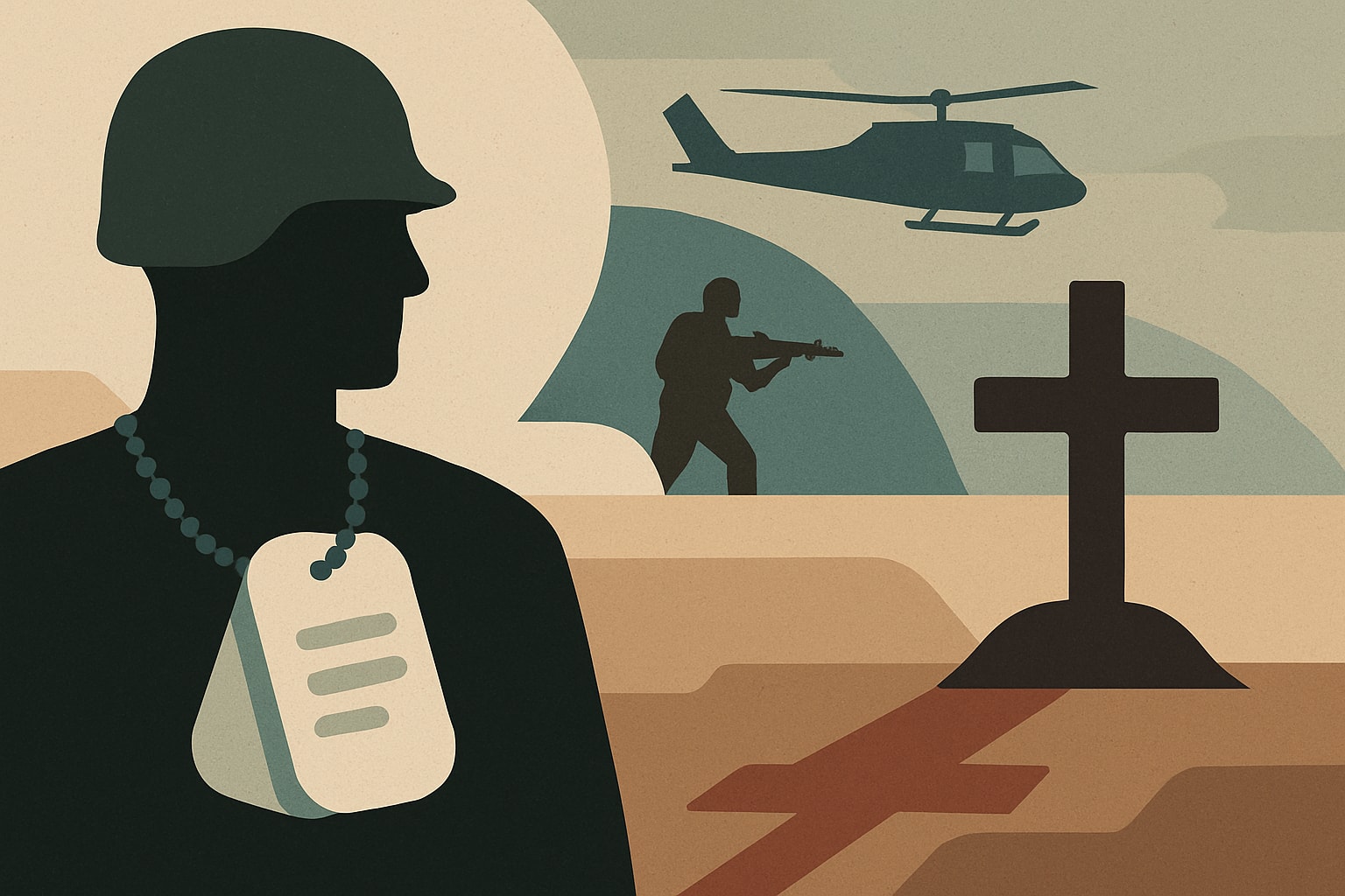 Editorial illustration for: Understanding SGLI Coverage for Combat-Related Deaths