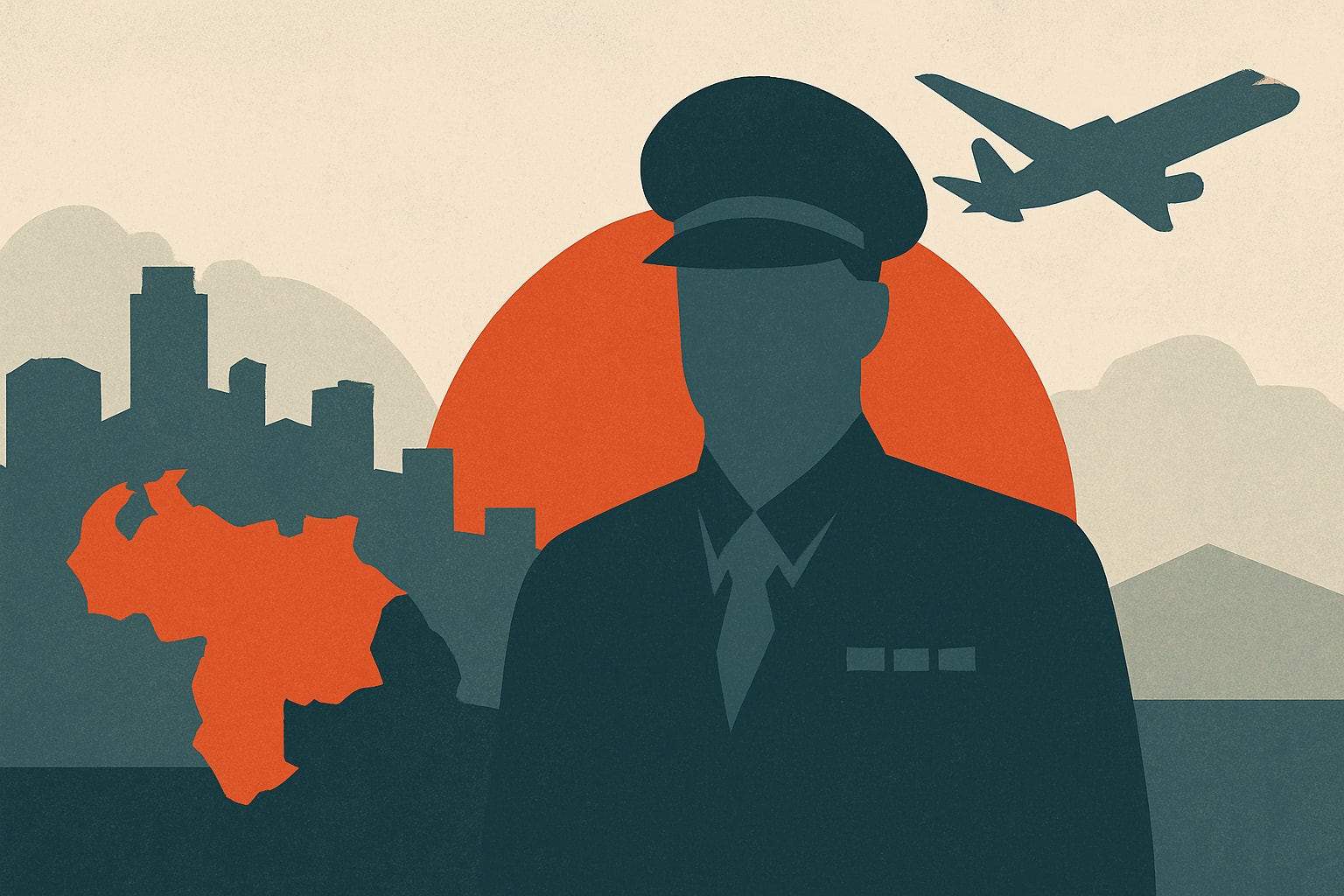 Editorial illustration for: Joint Chiefs Head Visits Venezuela Following Maduro's Removal
